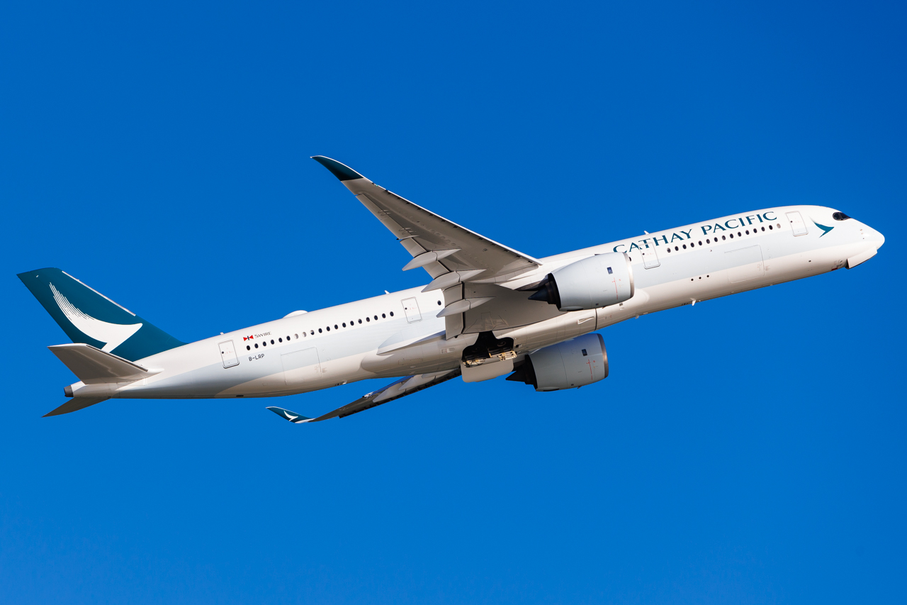 Full size: Cathay Pacific Airbus A350-900 B-LRP at Hong Kong International Airport