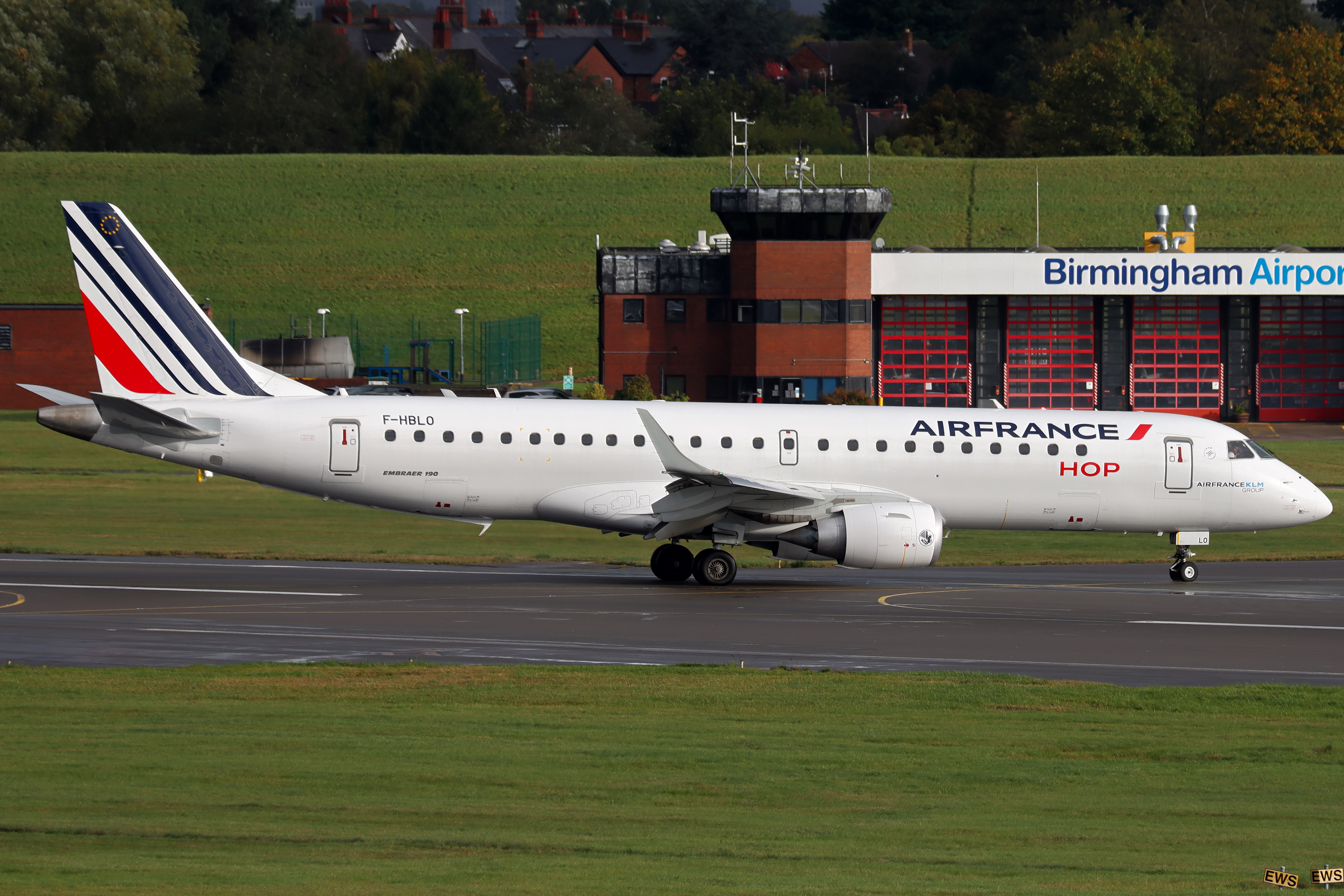 Full size: Air France Hop Embraer E190 F-HBLO at Birmingham Airport