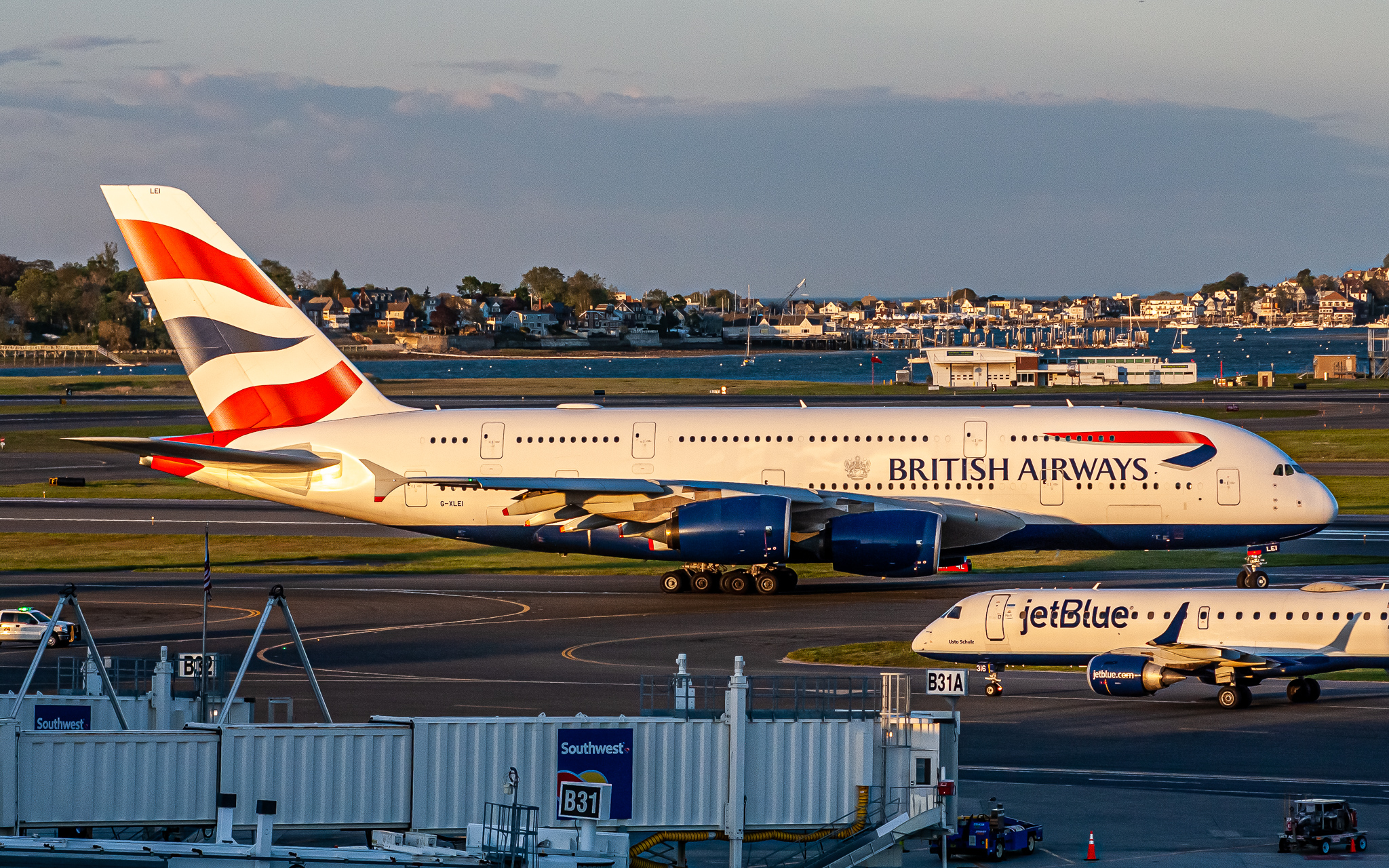 Full size: British Airways Airbus A380-800 G-XLEI at General Edward Lawrence Logan International Airport