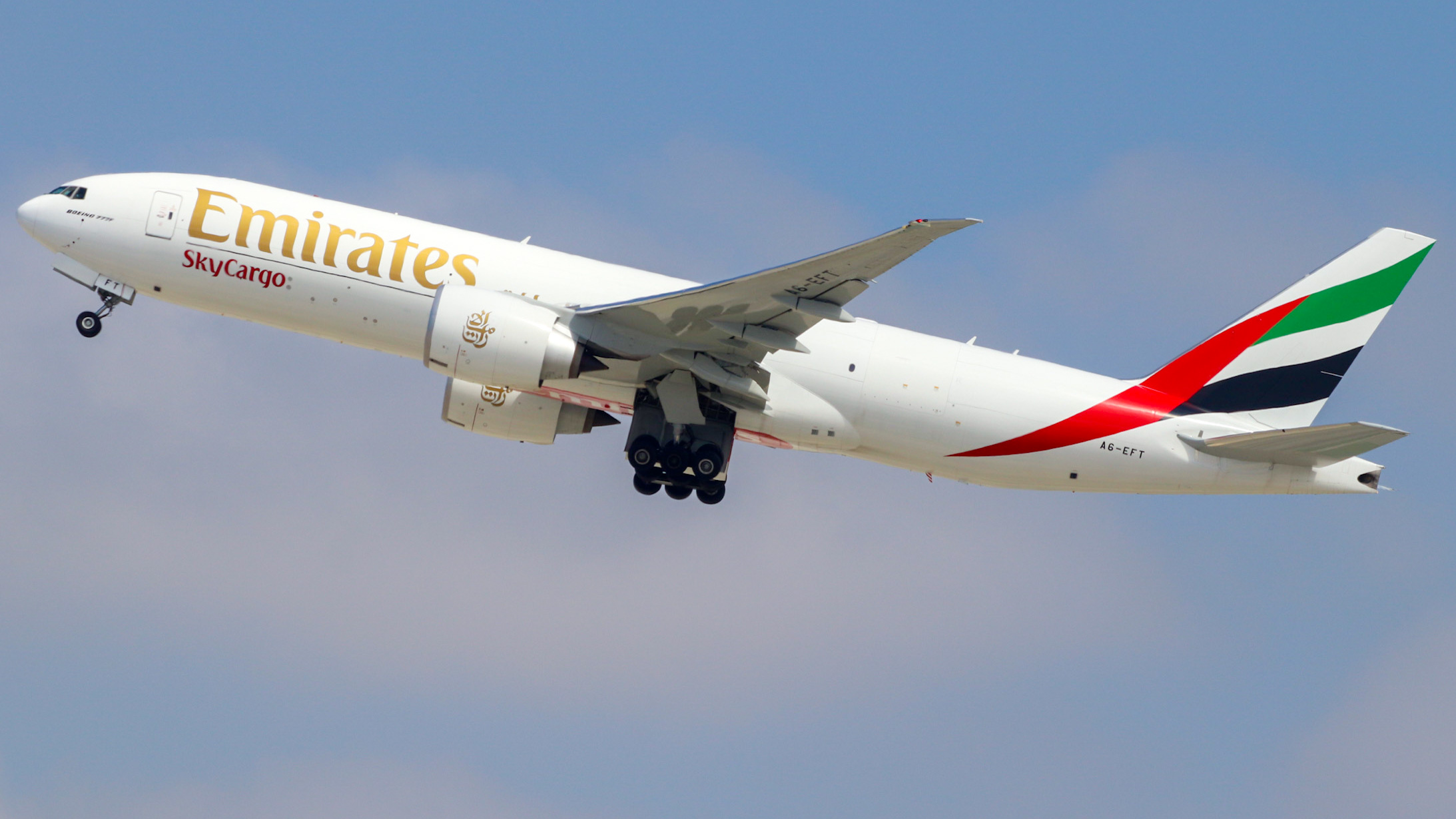 Full size: Emirates SkyCargo Boeing 777-F A6-EFT at Los Angeles International Airport