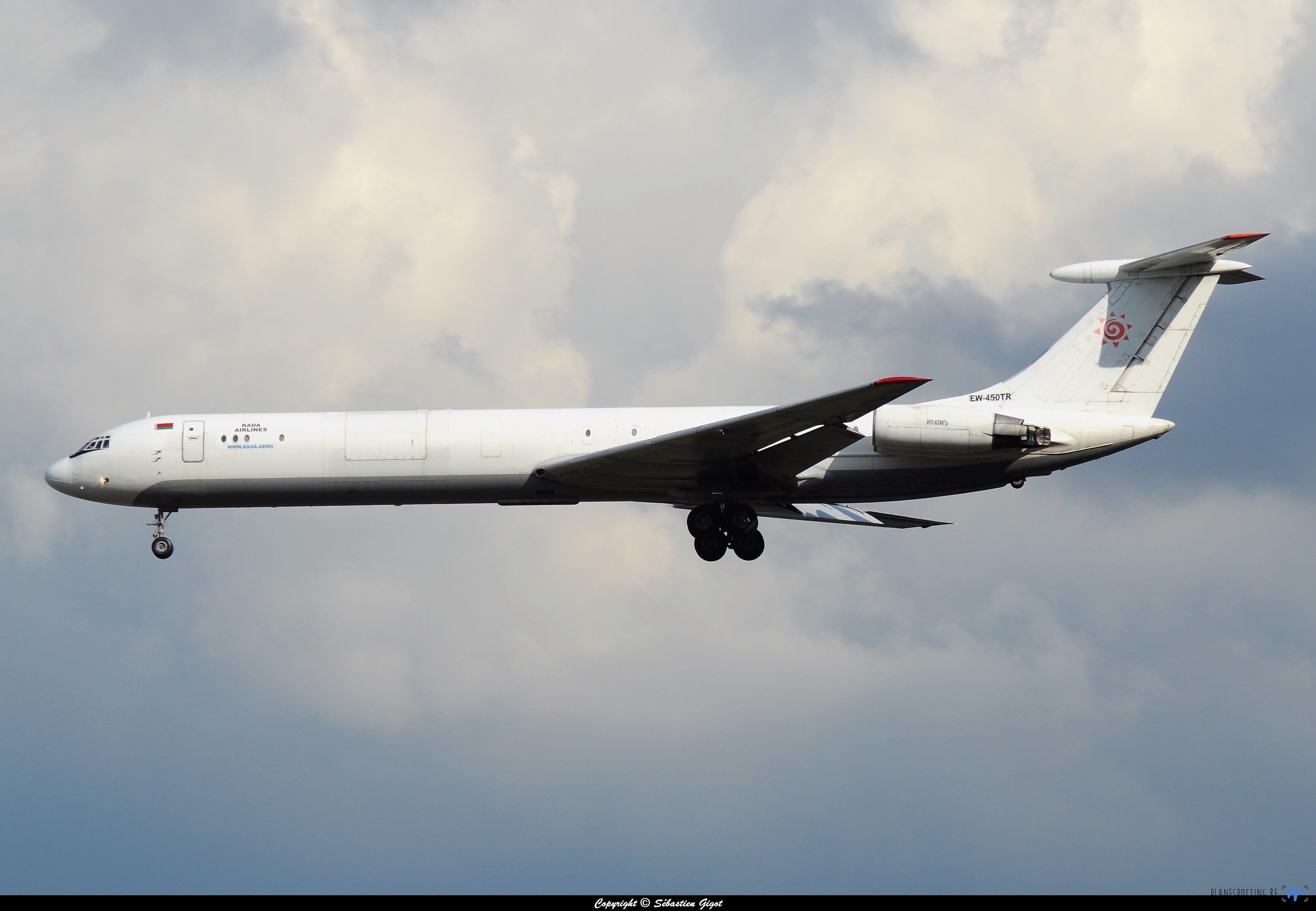 Full size: Rada Airlines Il-62 EW-450TR at Liege Airport