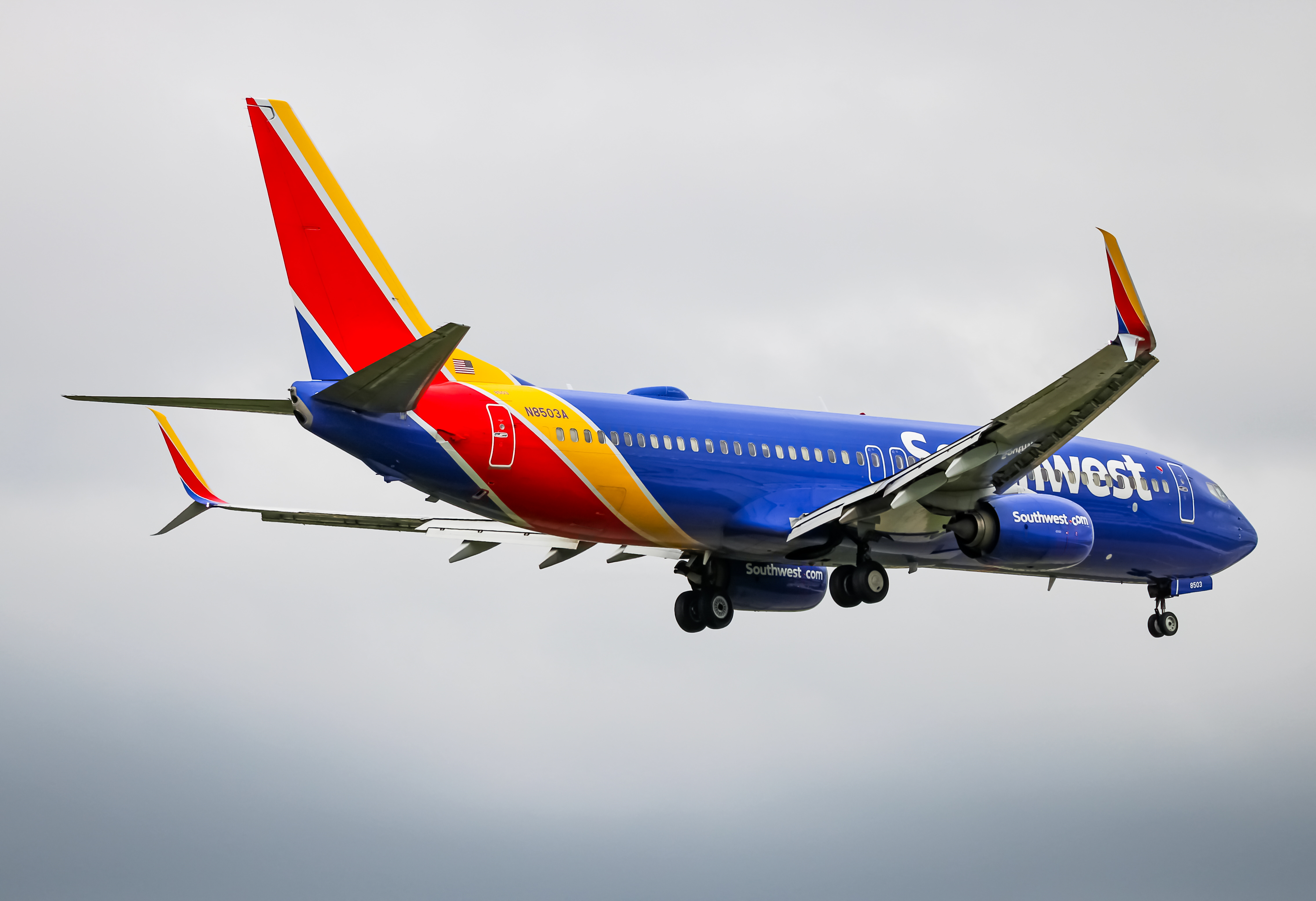Full size: Southwest Airlines Boeing 737-800 N8503A at Baltimore/Washington International Thurgood Marshall Airport