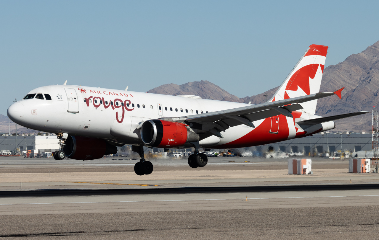Full size: Air Canada Rouge Airbus A319 C-GITP at Harry Reid International Airport