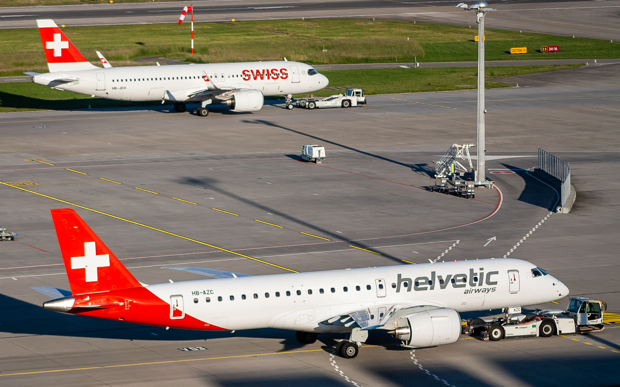 Full size: Helvetic Airways Embraer E190-E2 HB-AZC at Zurich-Kloten Airport