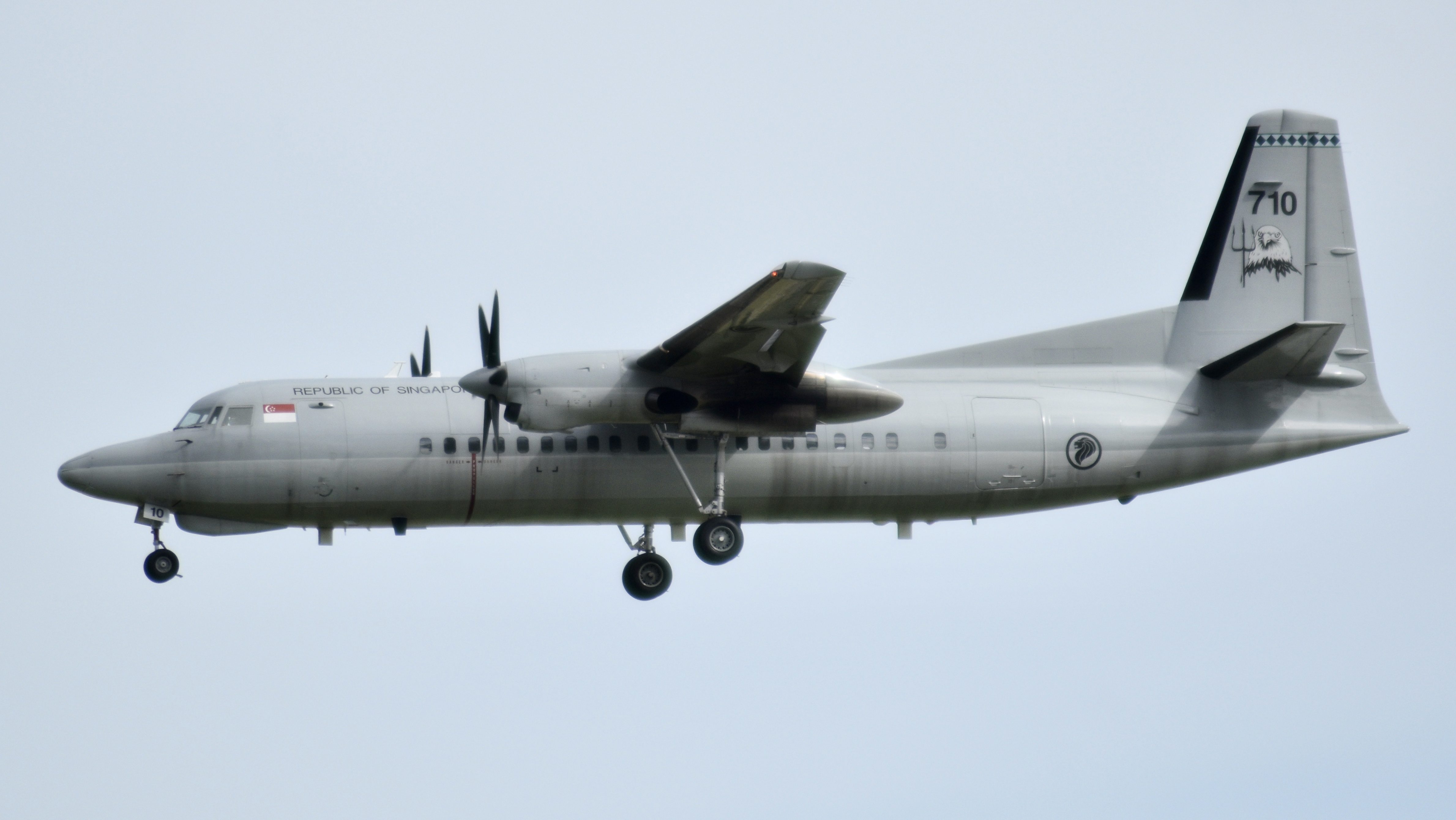 Full size: Singapore Air Force  Fokker 50 710 at Singapore-Changi Airport