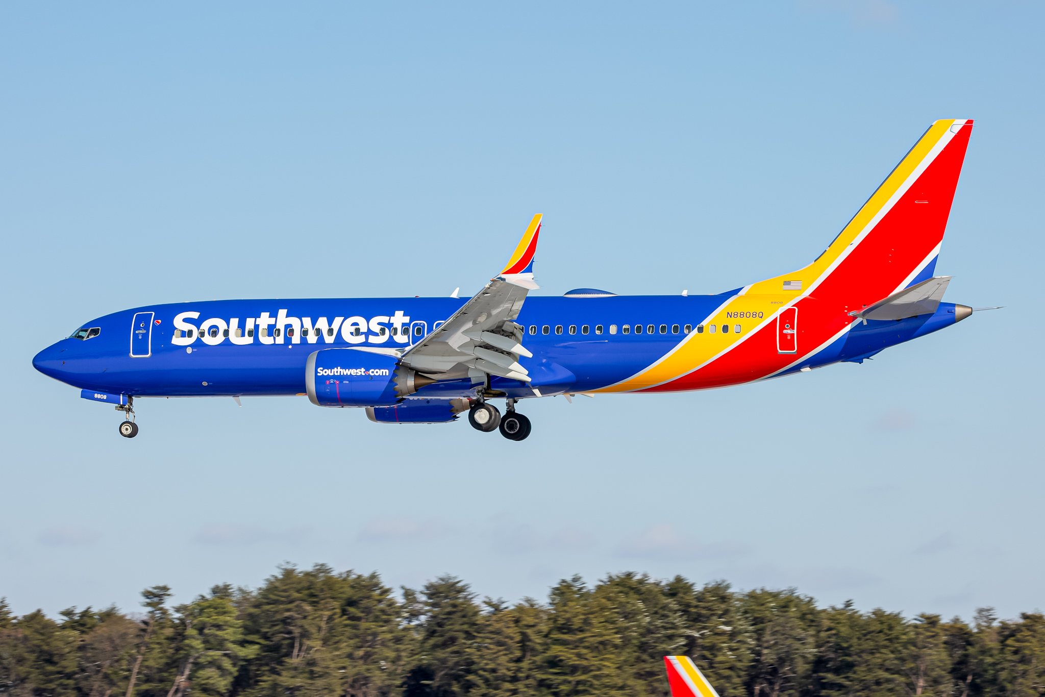 Full size: Southwest Airlines Boeing 737 MAX 8 N8808Q at Baltimore/Washington International Thurgood Marshall Airport