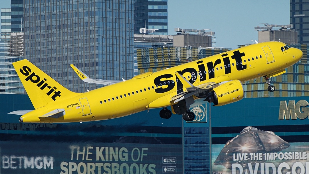 Full size: Spirit Airlines Airbus A320NEO N928NK at Harry Reid International Airport