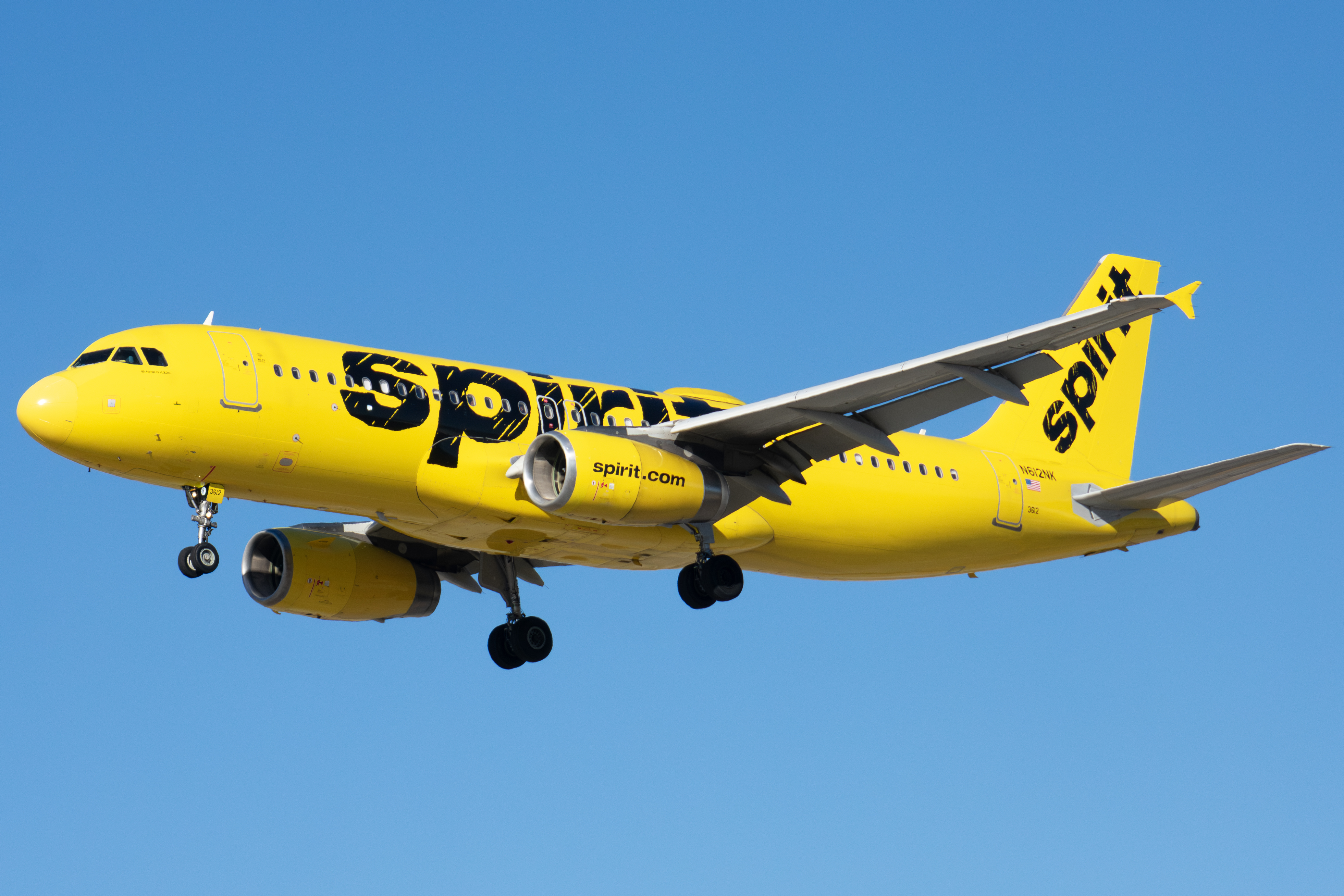 Full size: Spirit Airlines Airbus A320 N612NK at Norman Y Mineta San Jose International Airport