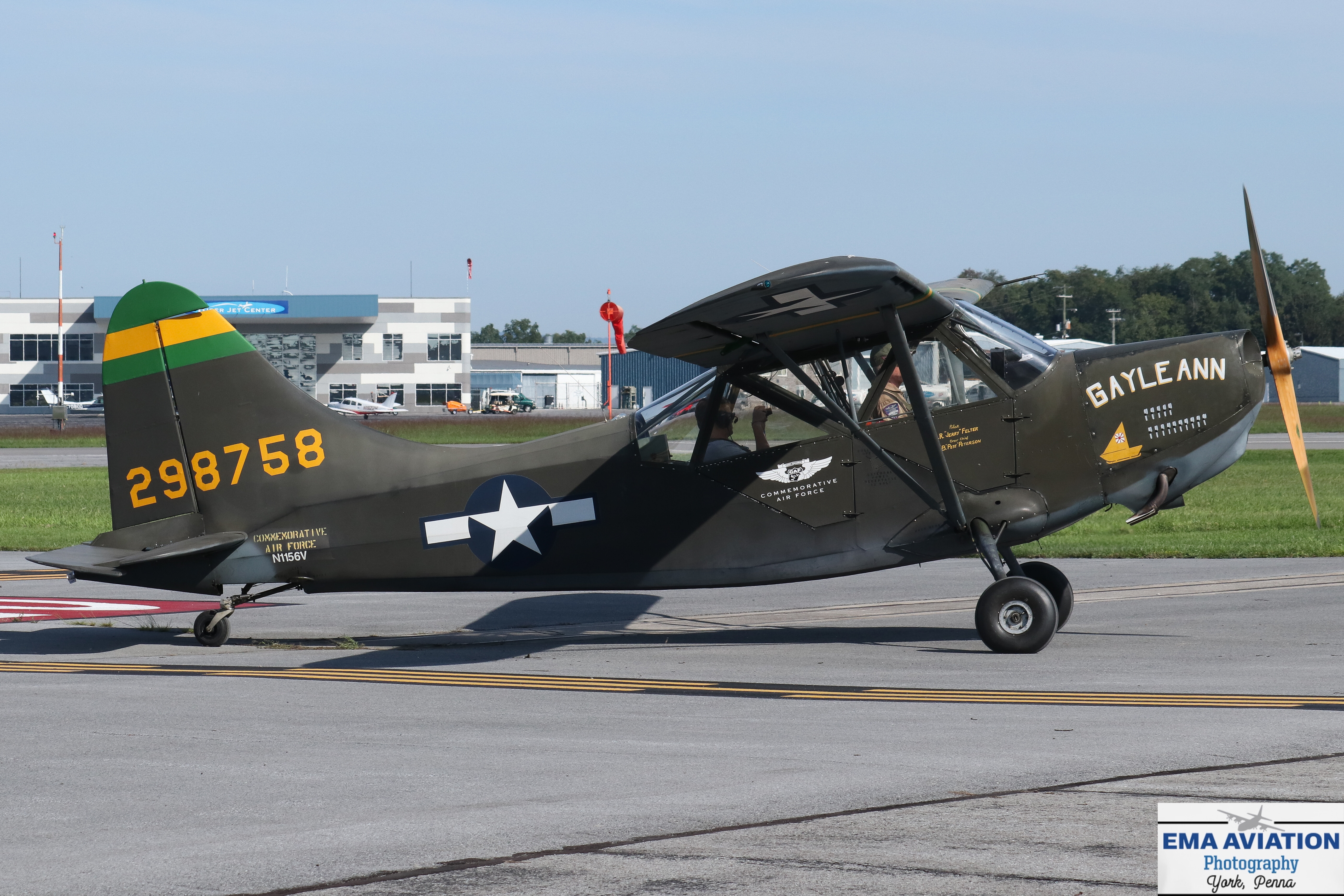 Full size: Commemorative Airforce Stinson L-5 N1156V at Hagerstown Regional Airport-Richard A Henson Field