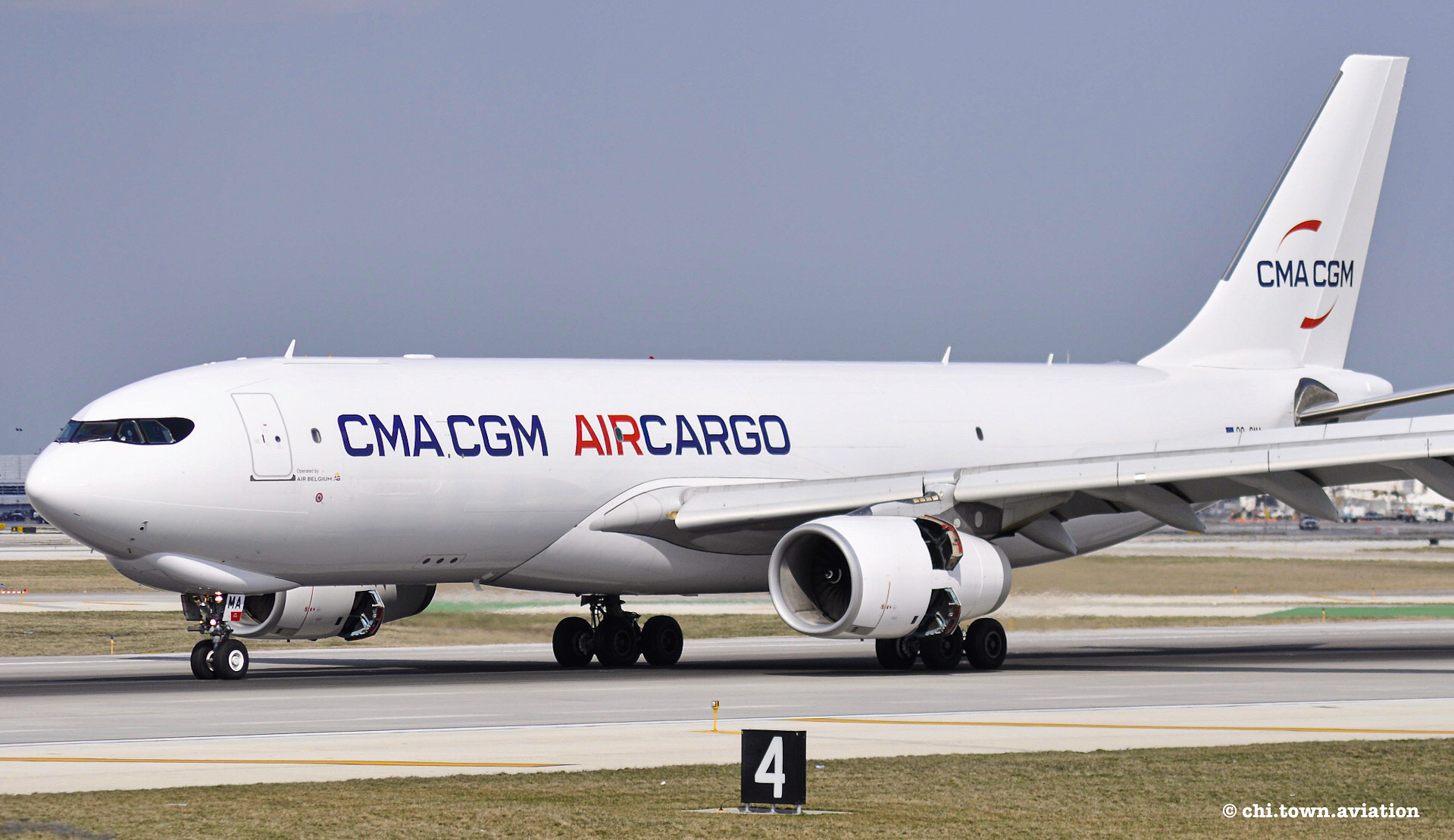 Full size: CMA CGM Air Cargo Airbus A330-300F OO-CMA at Chicago O'Hare International Airport
