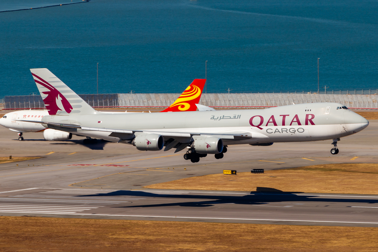 Full size: Qatar Cargo Boeing 747-8F A7-BGB at Hong Kong International Airport