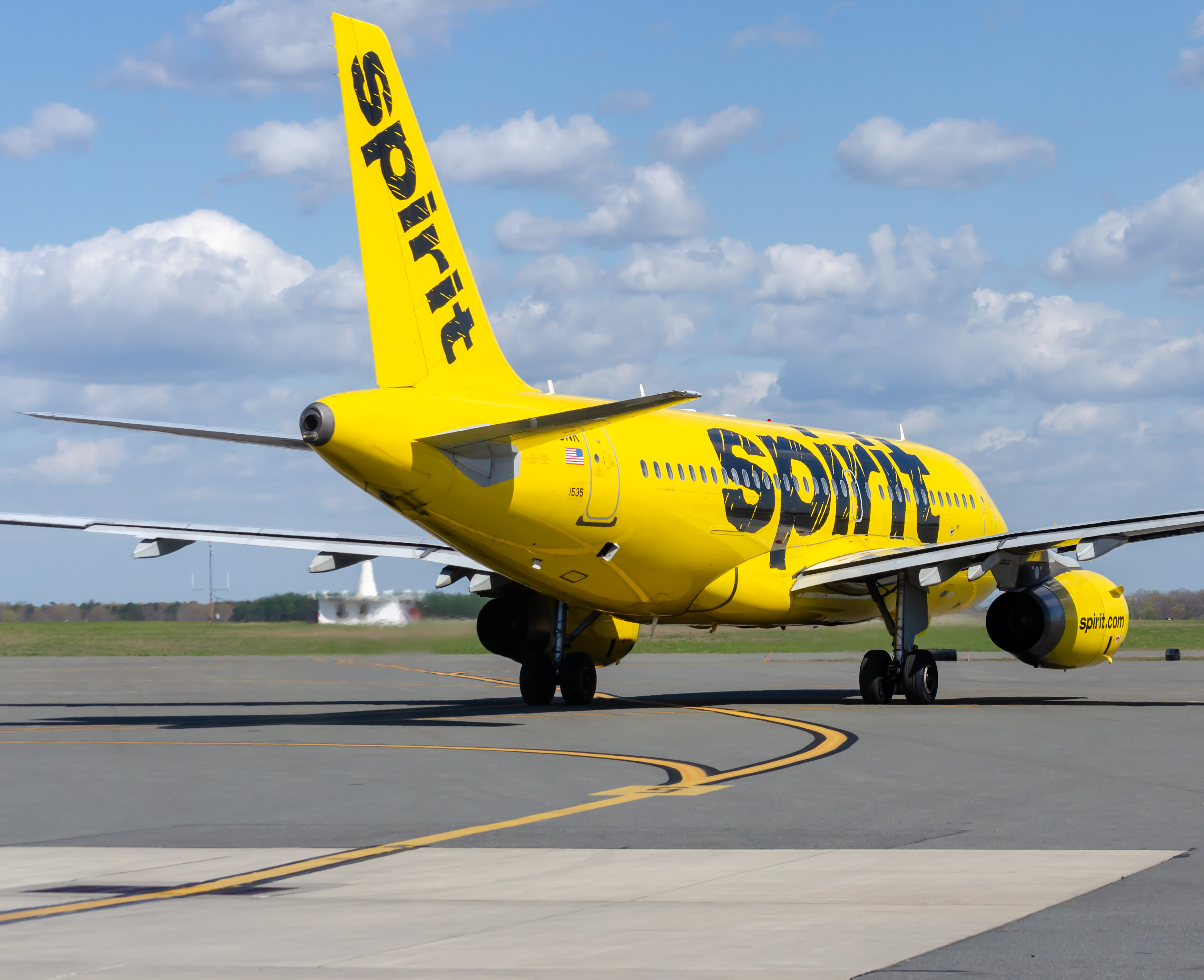 Full size: Spirit Airlines Airbus A319 N535NK at Atlantic City International Airport