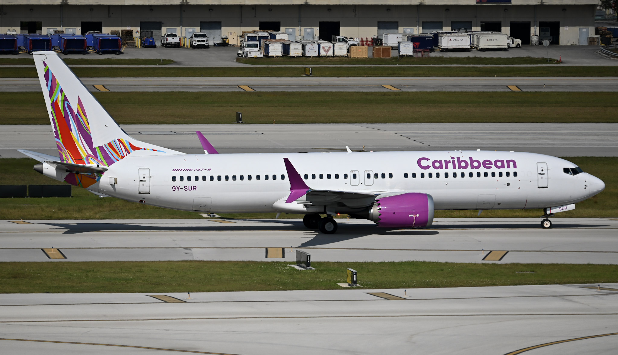 Full size: Caribbean Airlines Boeing 737 MAX 8 9Y-SUR at Fort Lauderdale/Hollywood International Airport