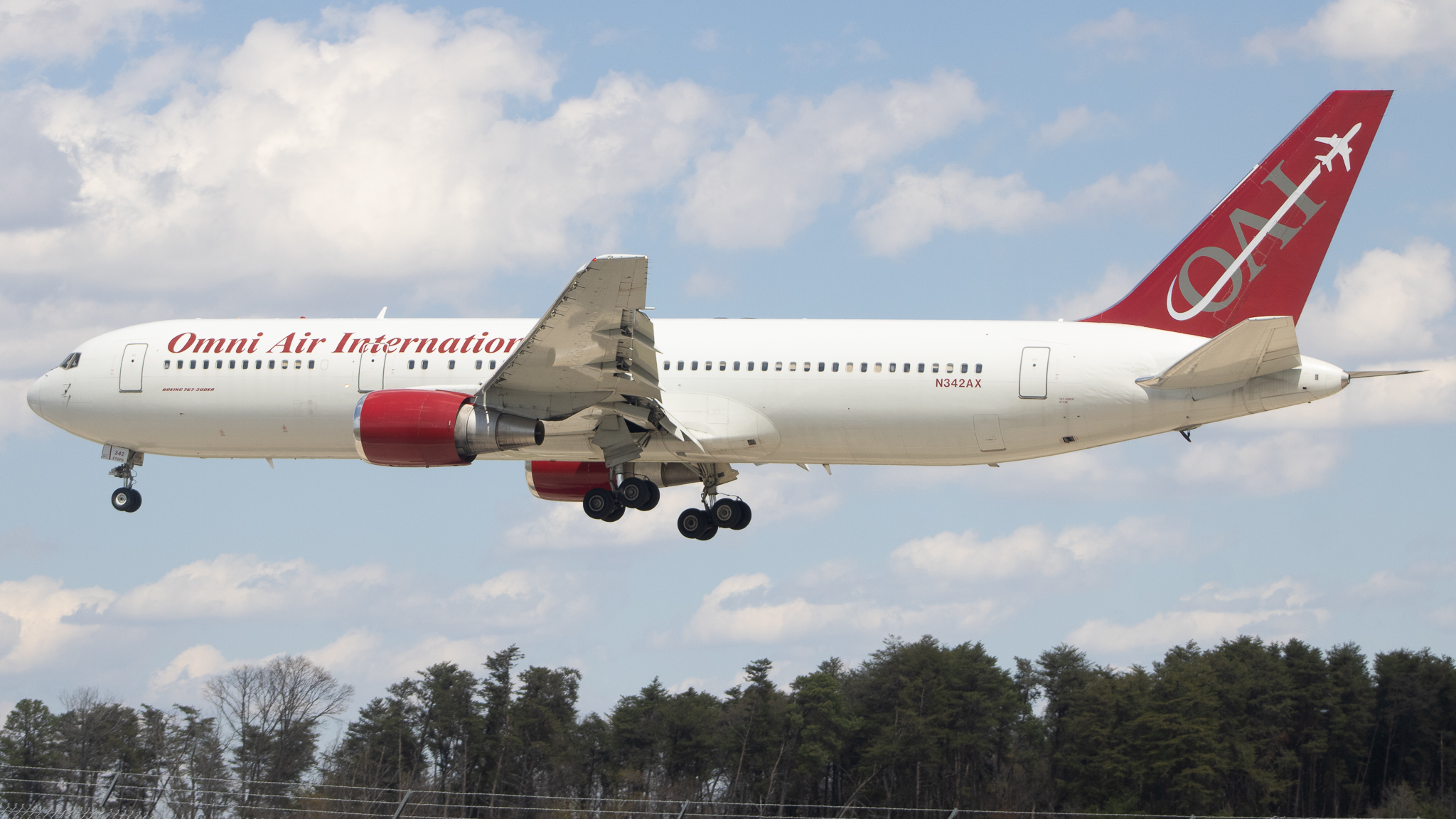 Full size: Omni Air International Boeing 767-300ER N342AX at Baltimore/Washington International Thurgood Marshall Airport
