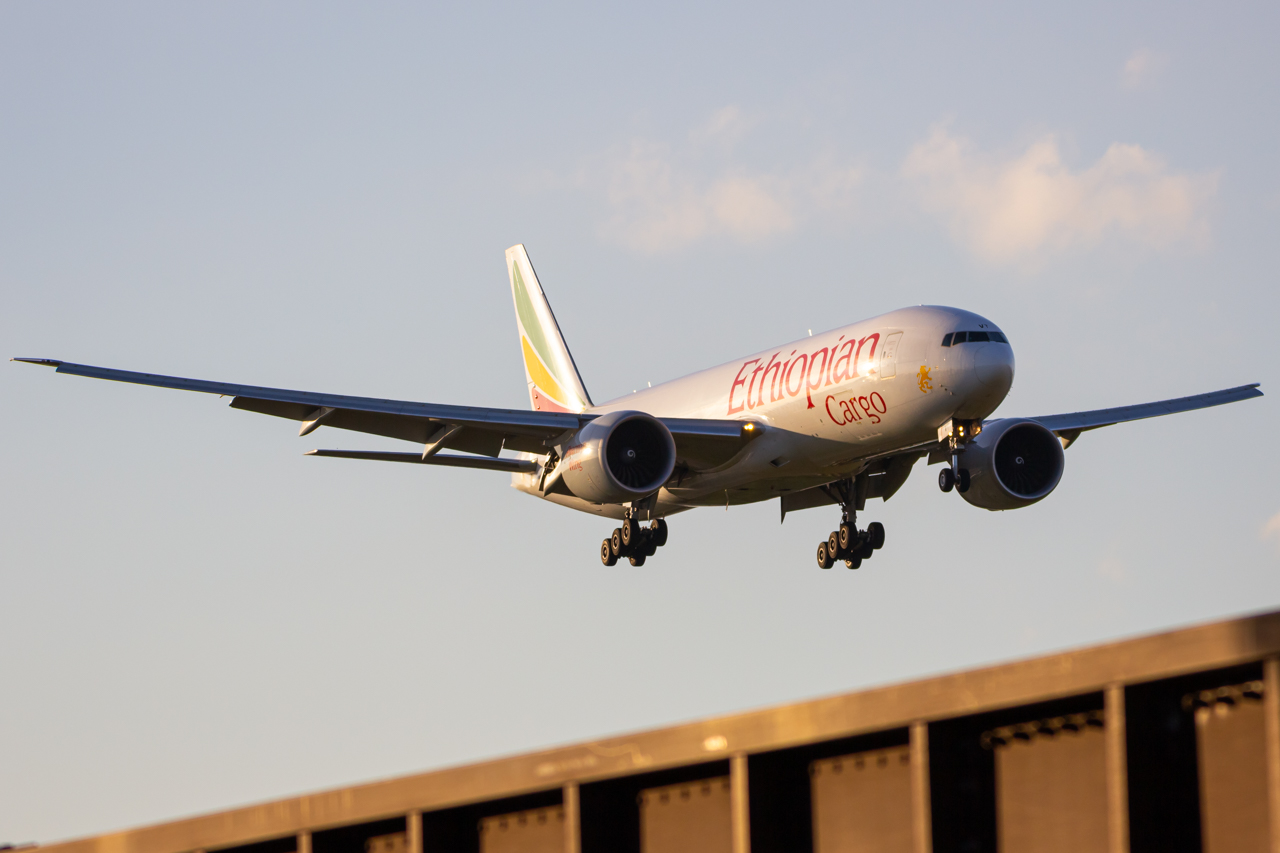 Full size: Ethiopian Airlines Boeing 777-F ET-AVT at Miami International Airport