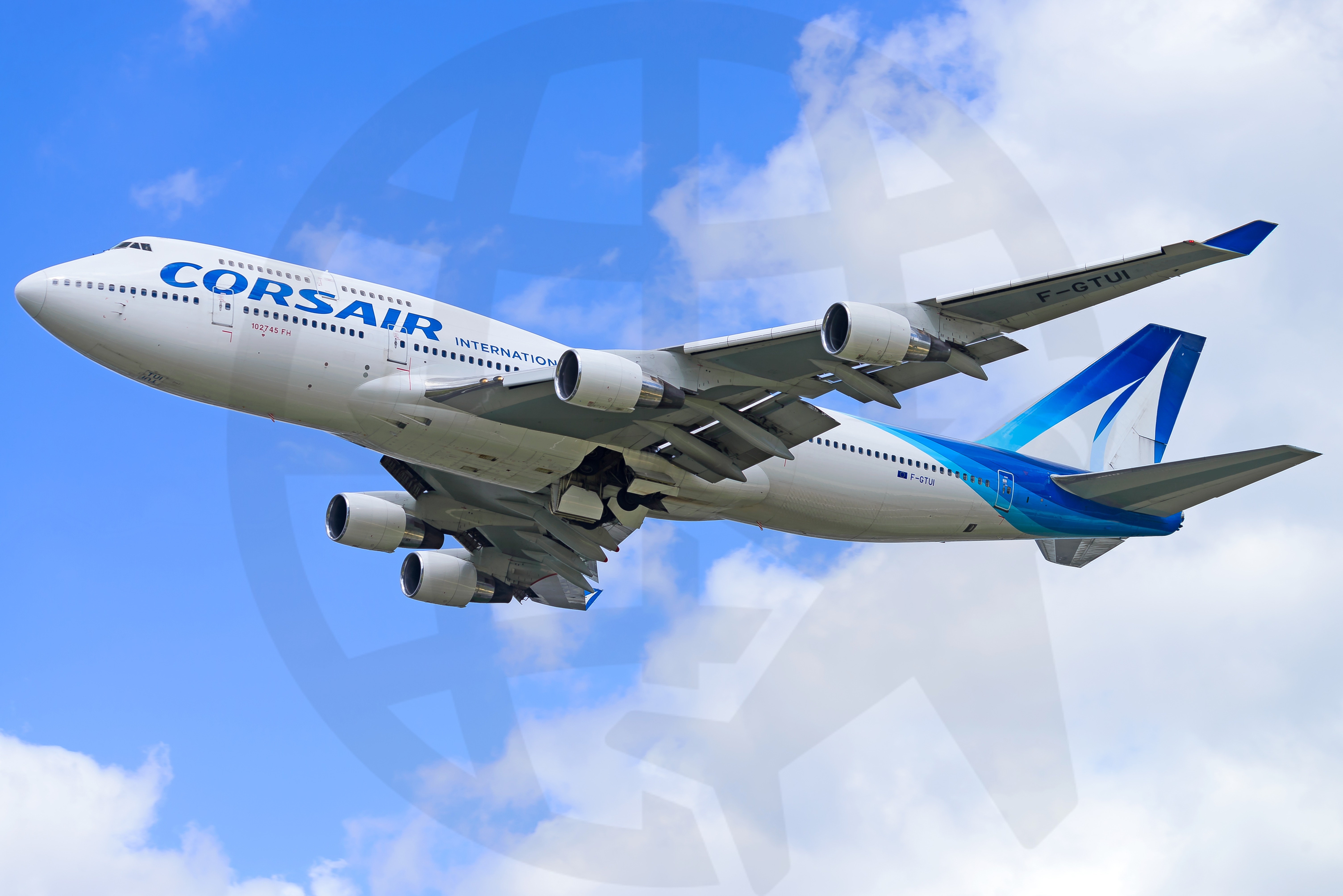 Full size: Corsair International Boeing 747-400 F-GTUI at Paris Orly Airport
