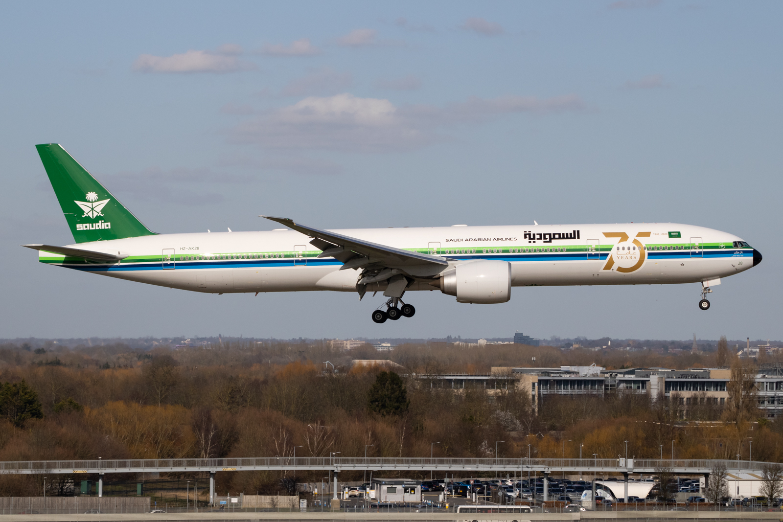 Full size: Saudia Boeing 777-300ER HZ-AK28 at London Heathrow International Airport