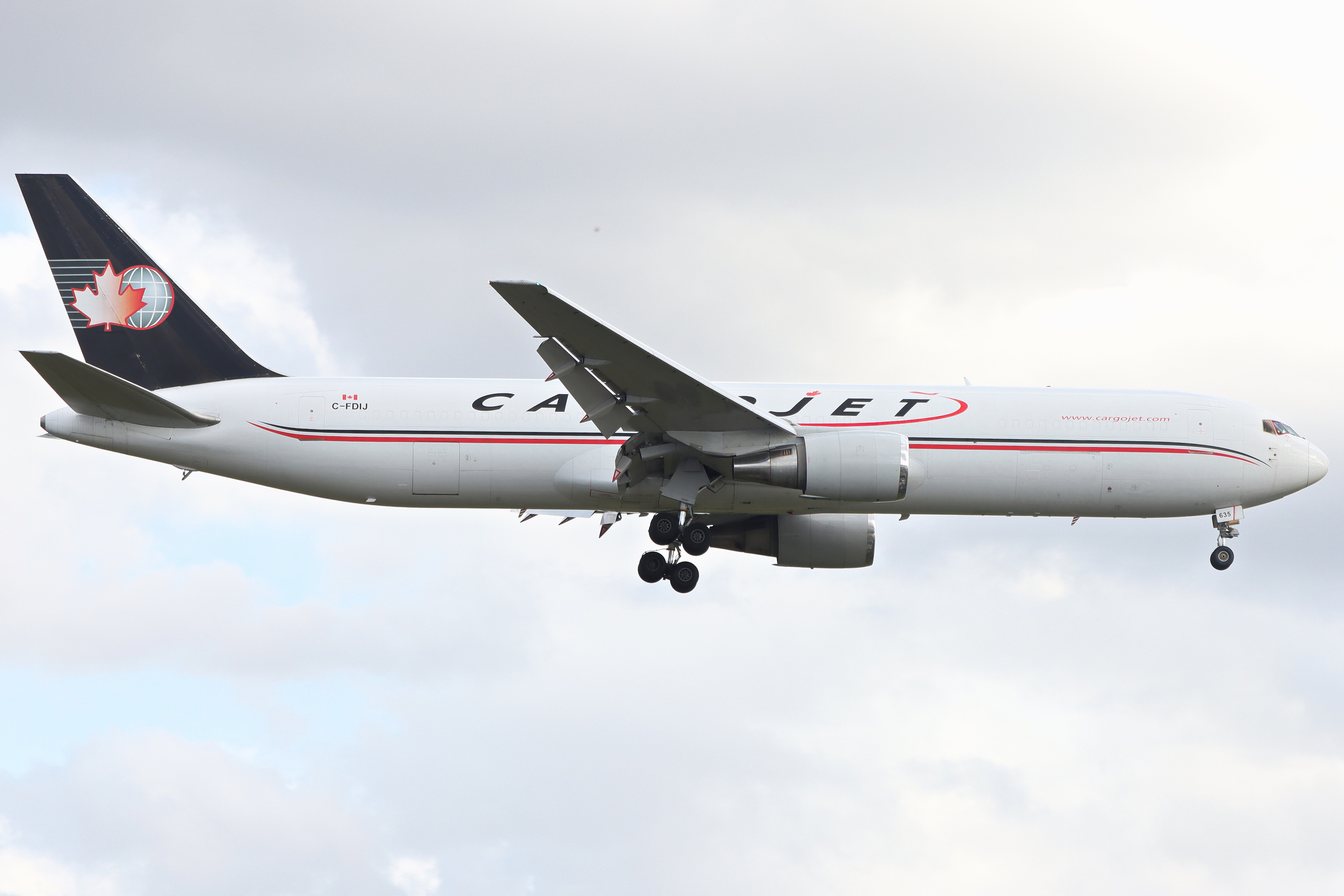Full size: CargoJet Boeing 767-300F C-FDIJ at London Heathrow International Airport