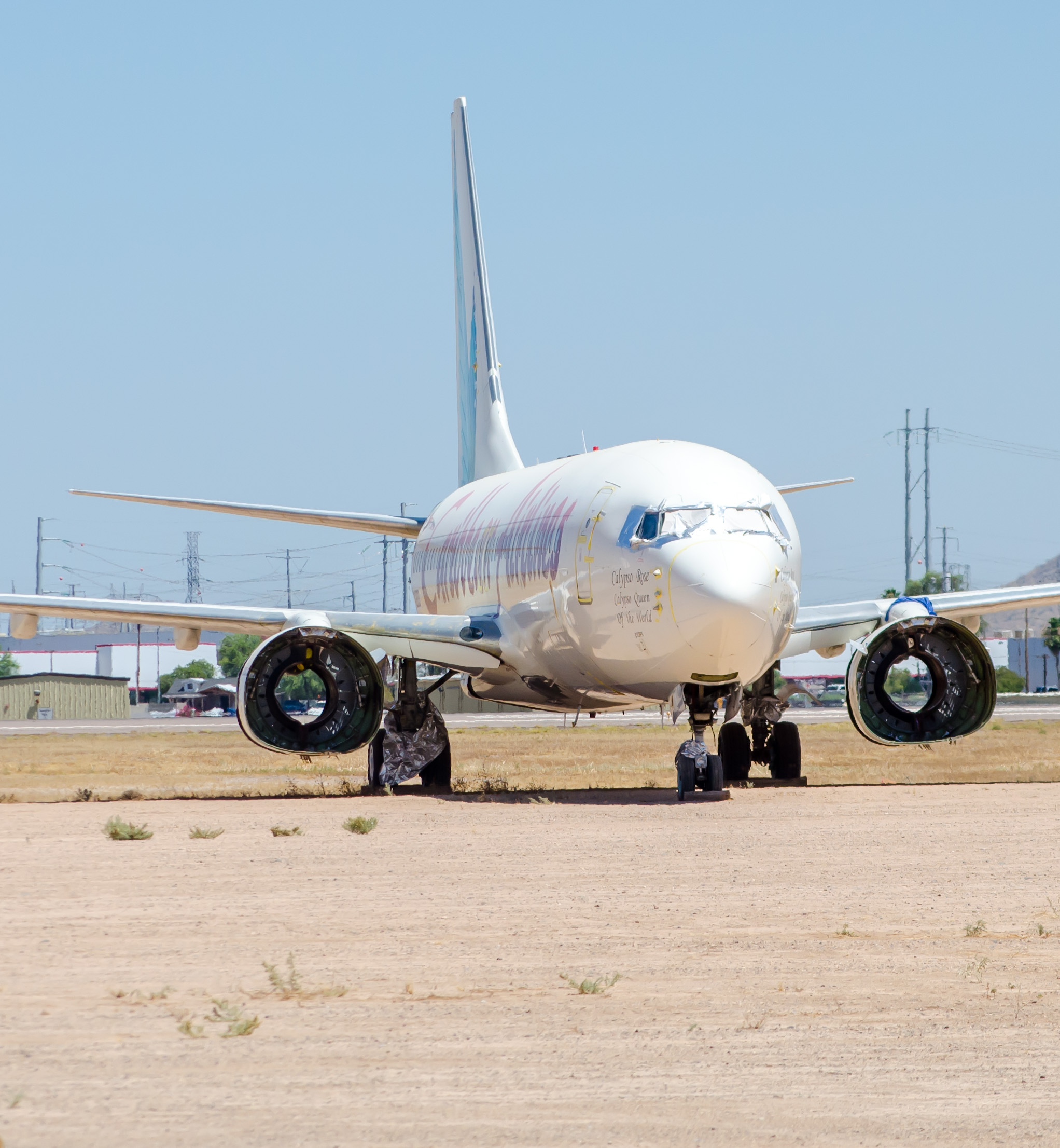 Full size: Caribbean Airlines Boeing 737-800 9Y-TAB at Phoenix Goodyear Airport