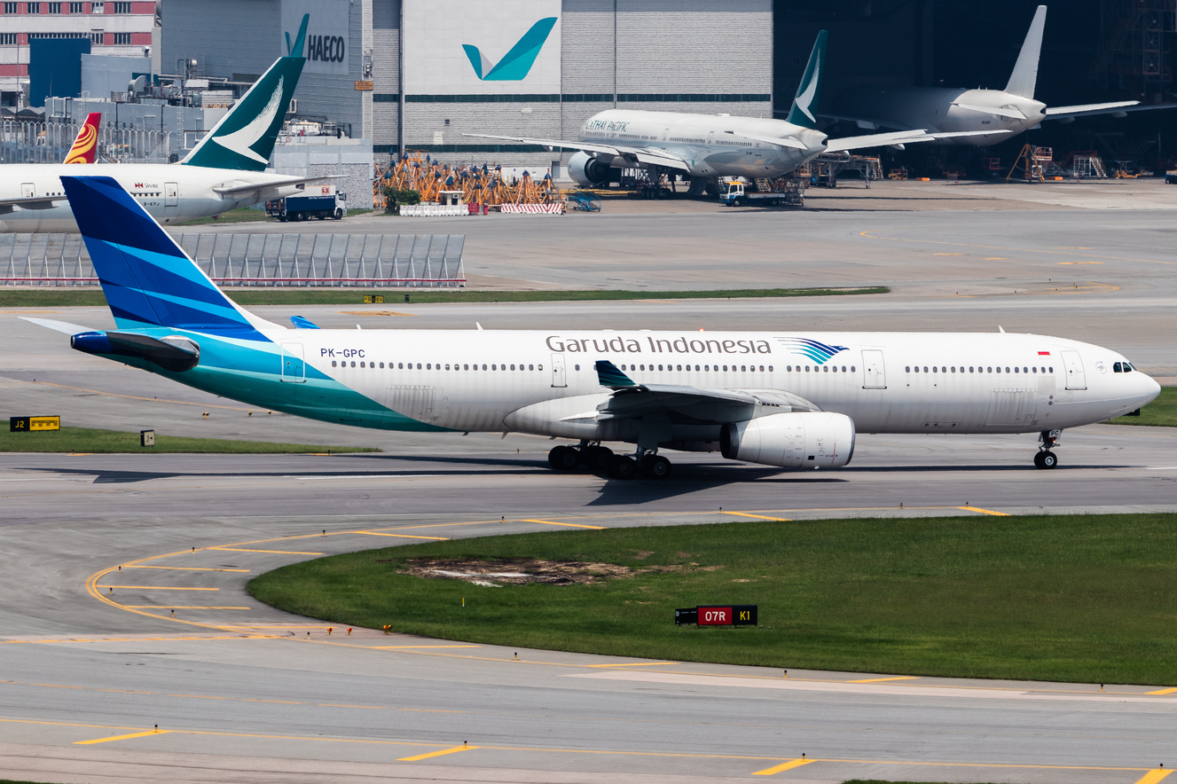 Full size: Garuda Indonesia Airbus A330-300 PK-GPC at Hong Kong International Airport