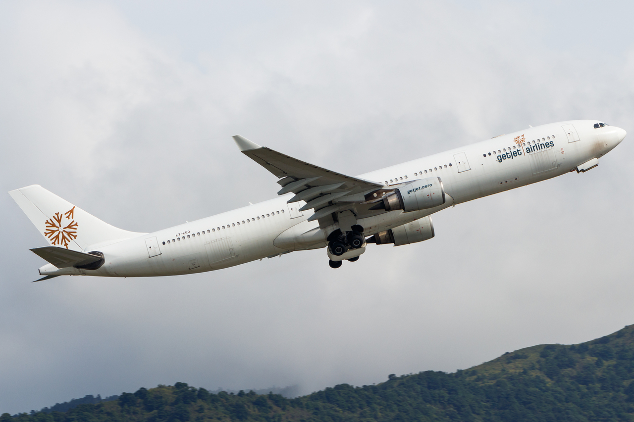 Full size: GetJet Airlines Airbus A330-300 LY-LEO at Hong Kong International Airport