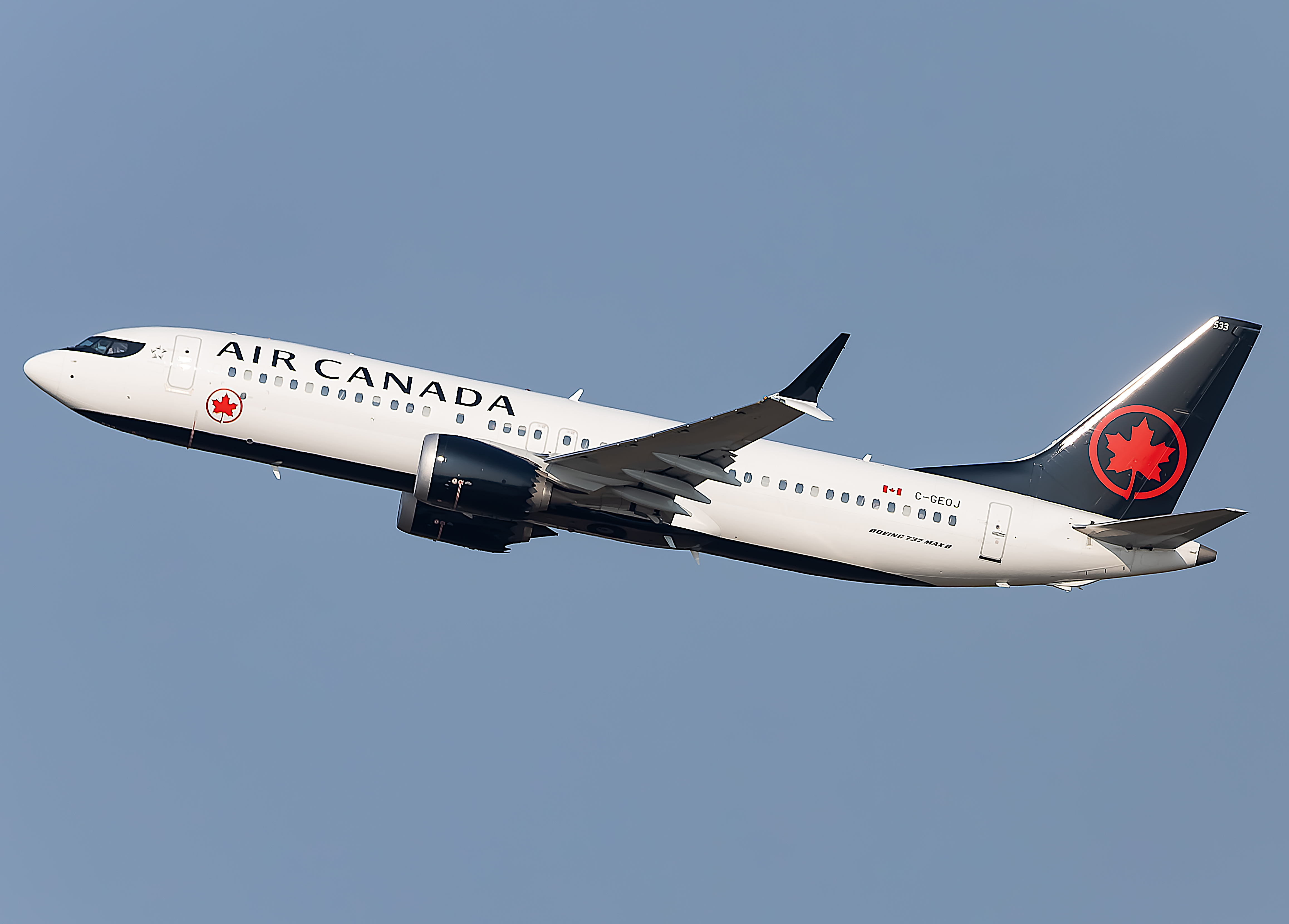 Full size: Air Canada Boeing 737 MAX 8  C-GEOJ at Washington Dulles International Airport