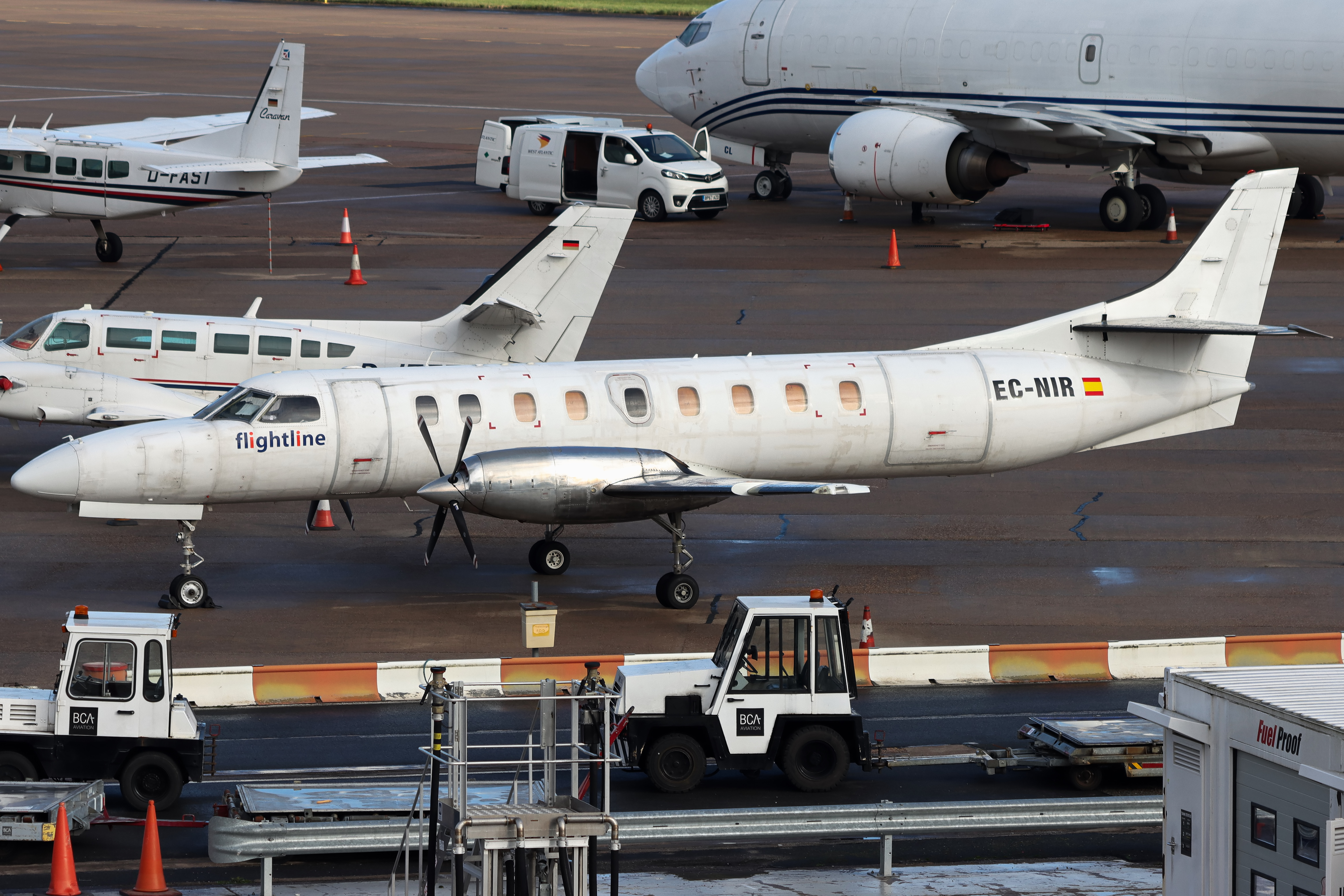 Full size: Flightline   Fairchild SA227-AC Metro III EC-NIR at Birmingham Airport
