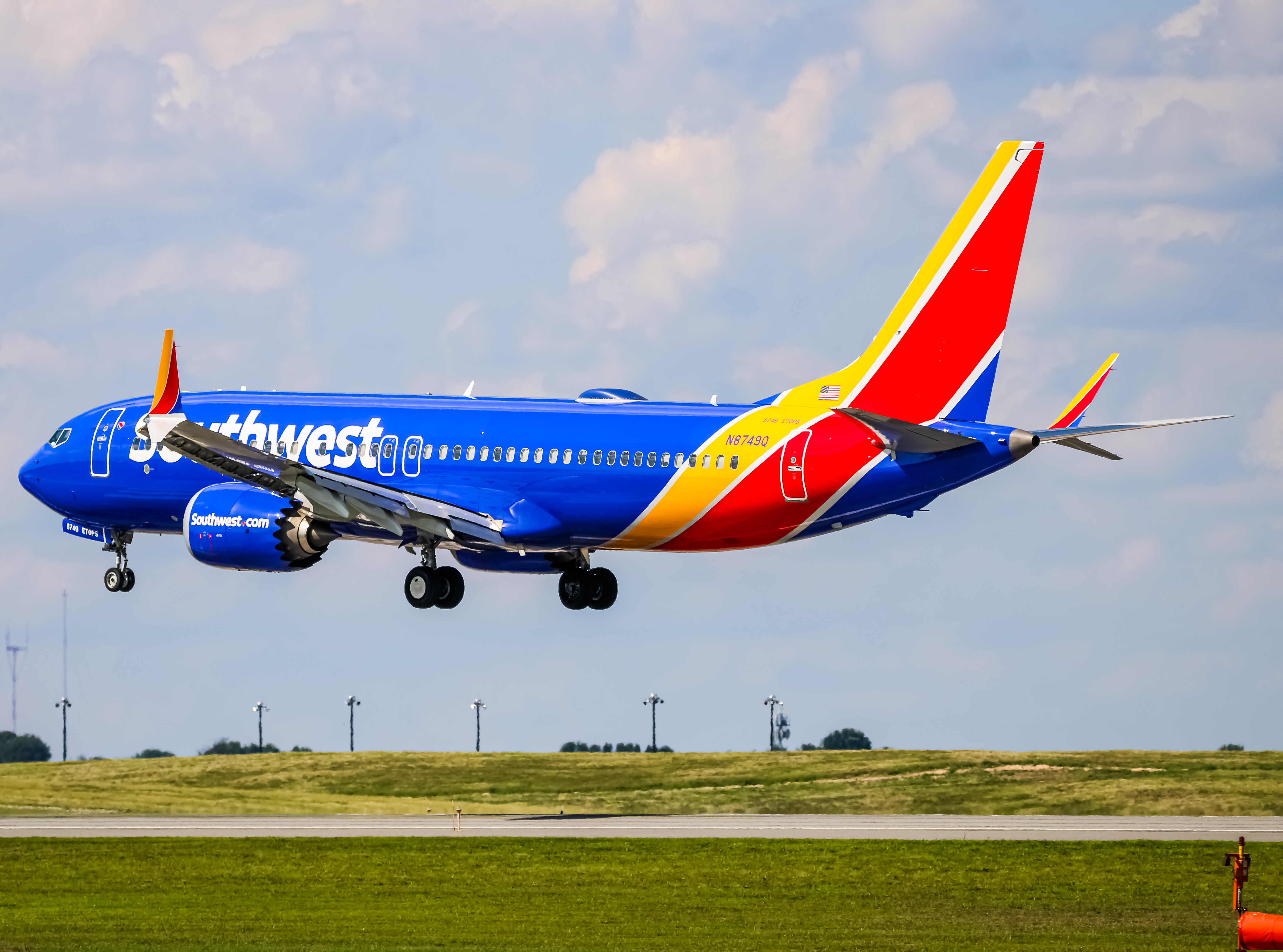 Full size: Southwest Airlines Boeing 737 MAX 8 N8749Q at Baltimore/Washington International Thurgood Marshall Airport
