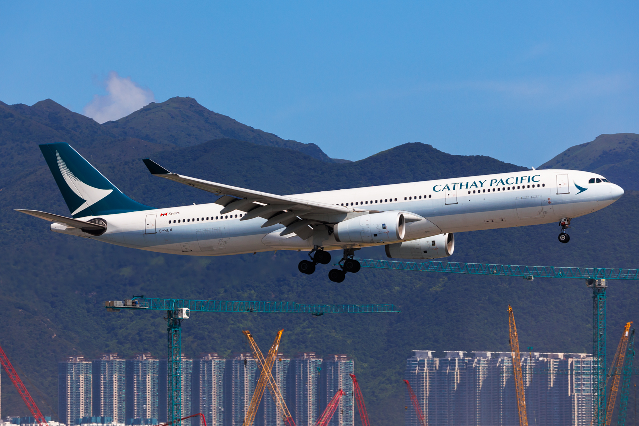Full size: Cathay Pacific Airbus A330-300 B-HLM at Hong Kong International Airport