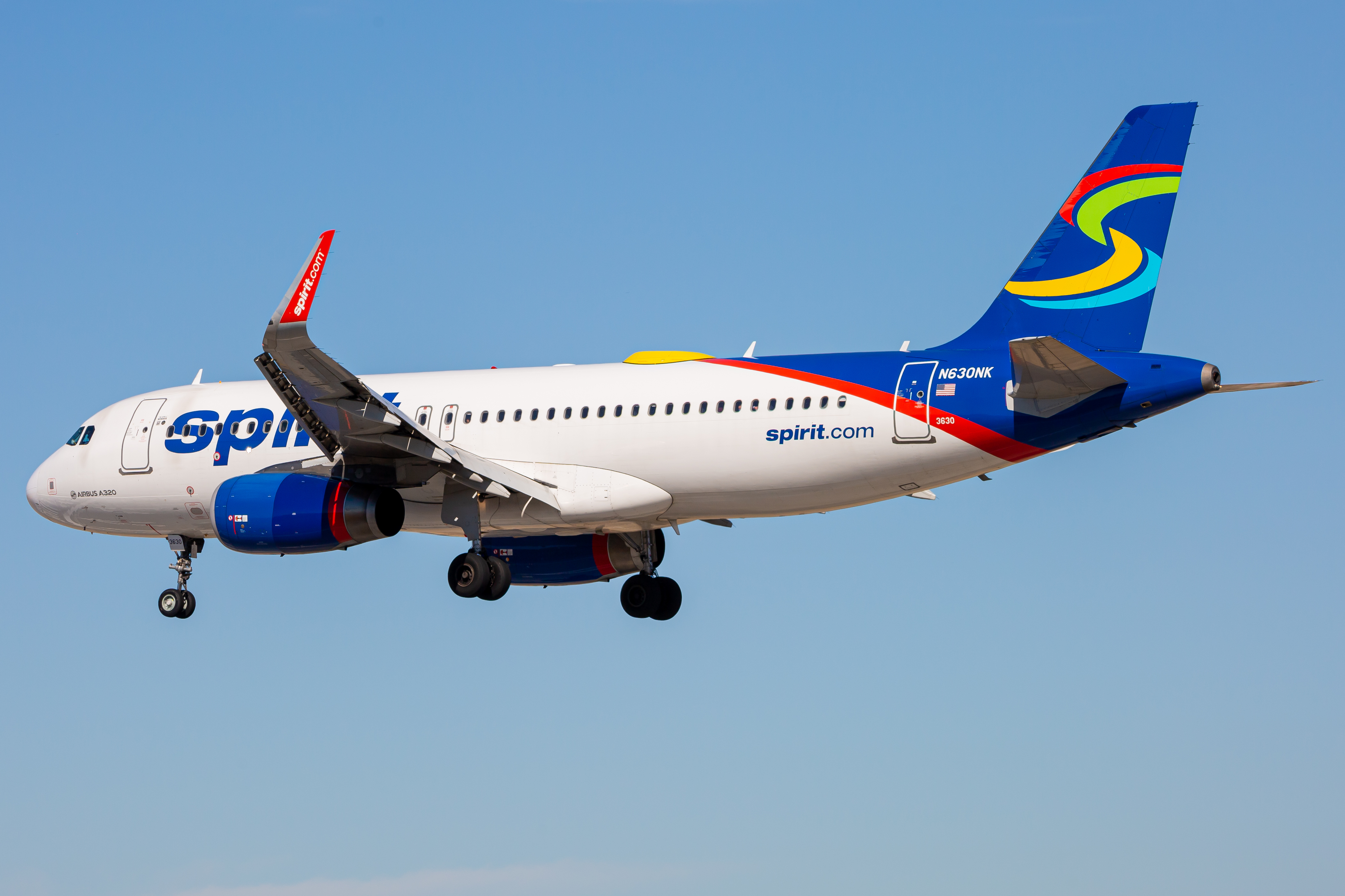 Full size: Spirit Airlines Airbus A320 N630NK at Baltimore/Washington International Thurgood Marshall Airport