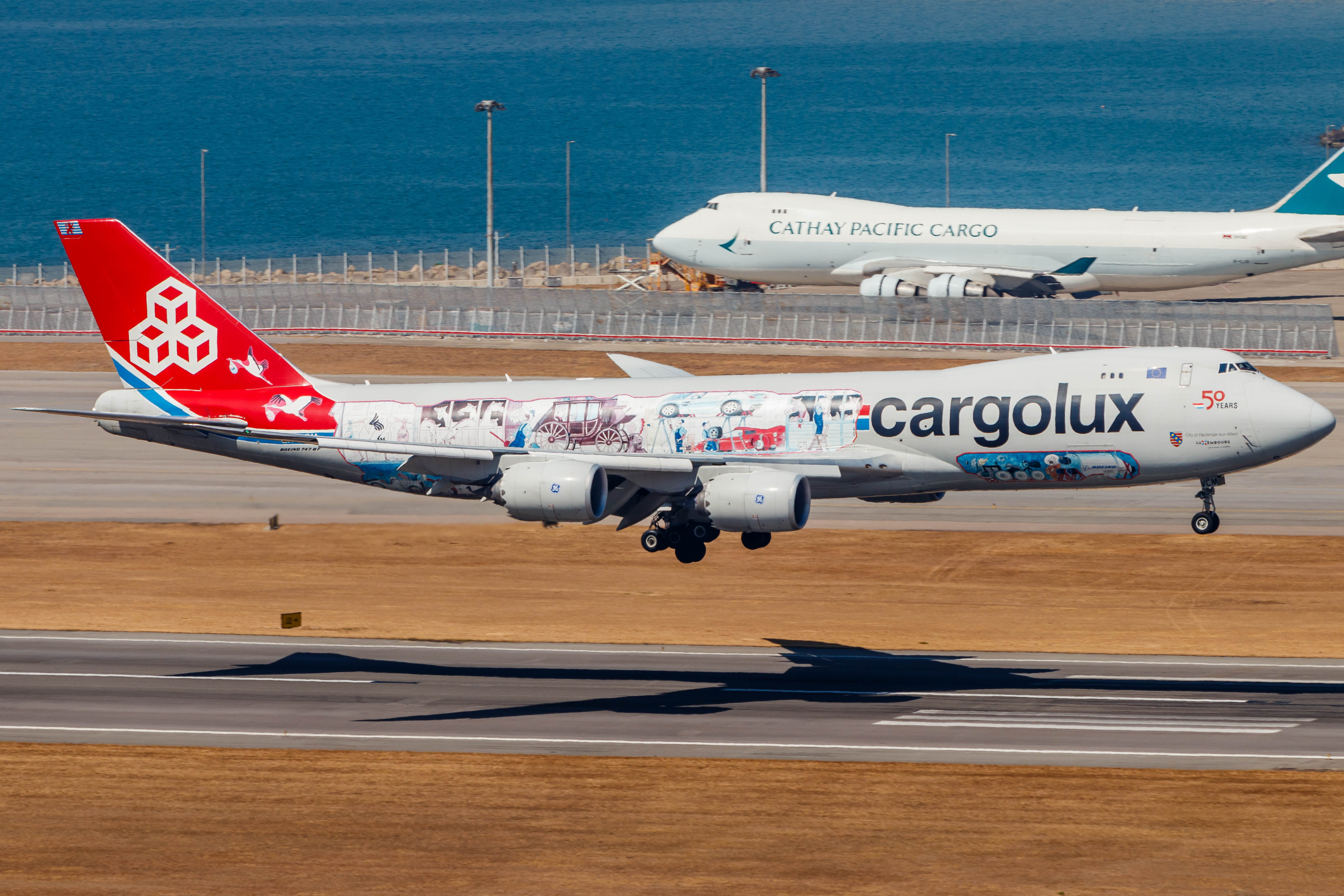 Full size: CargoLux Boeing 747-8F LX-VCM at Hong Kong International Airport