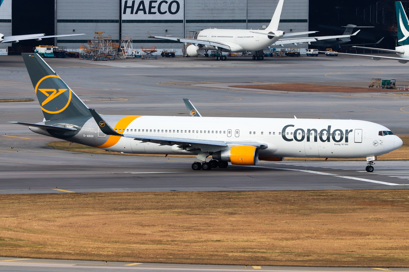 Full size: Condor Boeing 767-300ER D-ABUH at Hong Kong International Airport