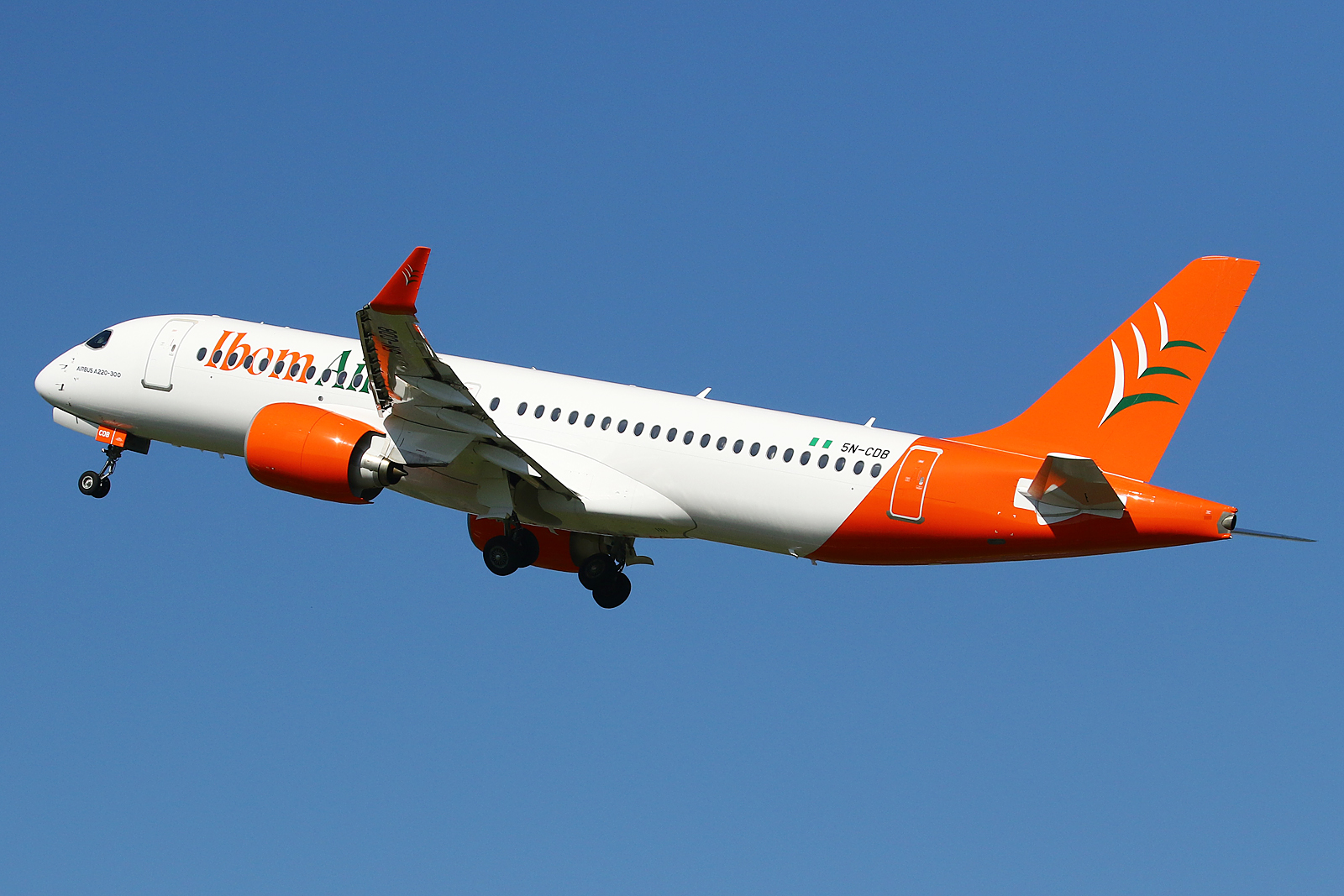 Full size: Ibom Air Airbus A220-300 5N-CDB at Maastricht Aachen Airport