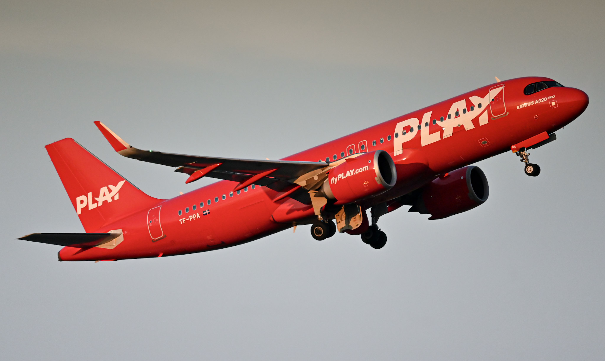 Full size: Play Airbus A320NEO TF-PPA at General Edward Lawrence Logan International Airport