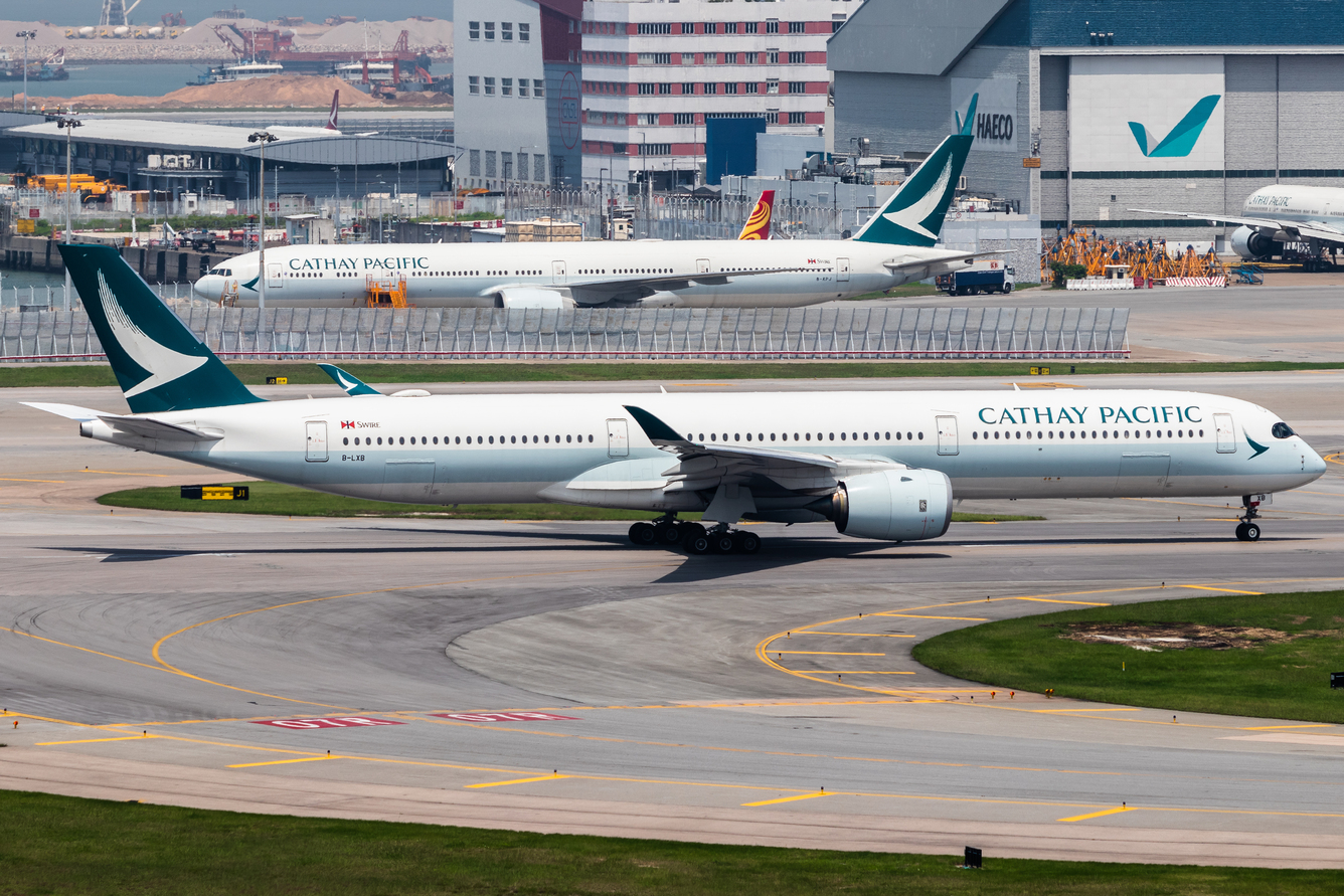 Full size: Cathay Pacific Airbus A350-1000 B-LXB at Hong Kong International Airport