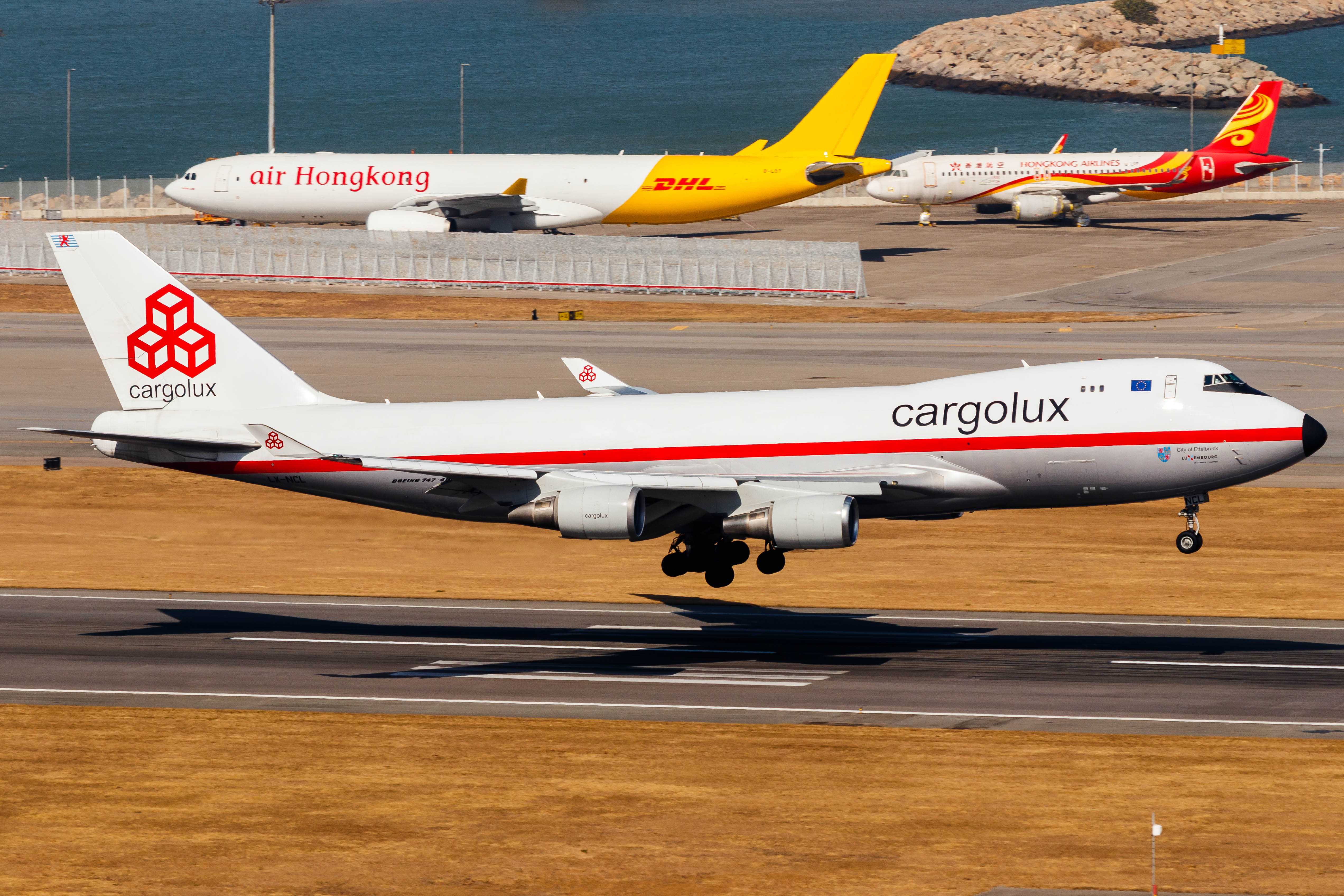 Full size: CargoLux Boeing 747-400F LX-NCL at Hong Kong International Airport