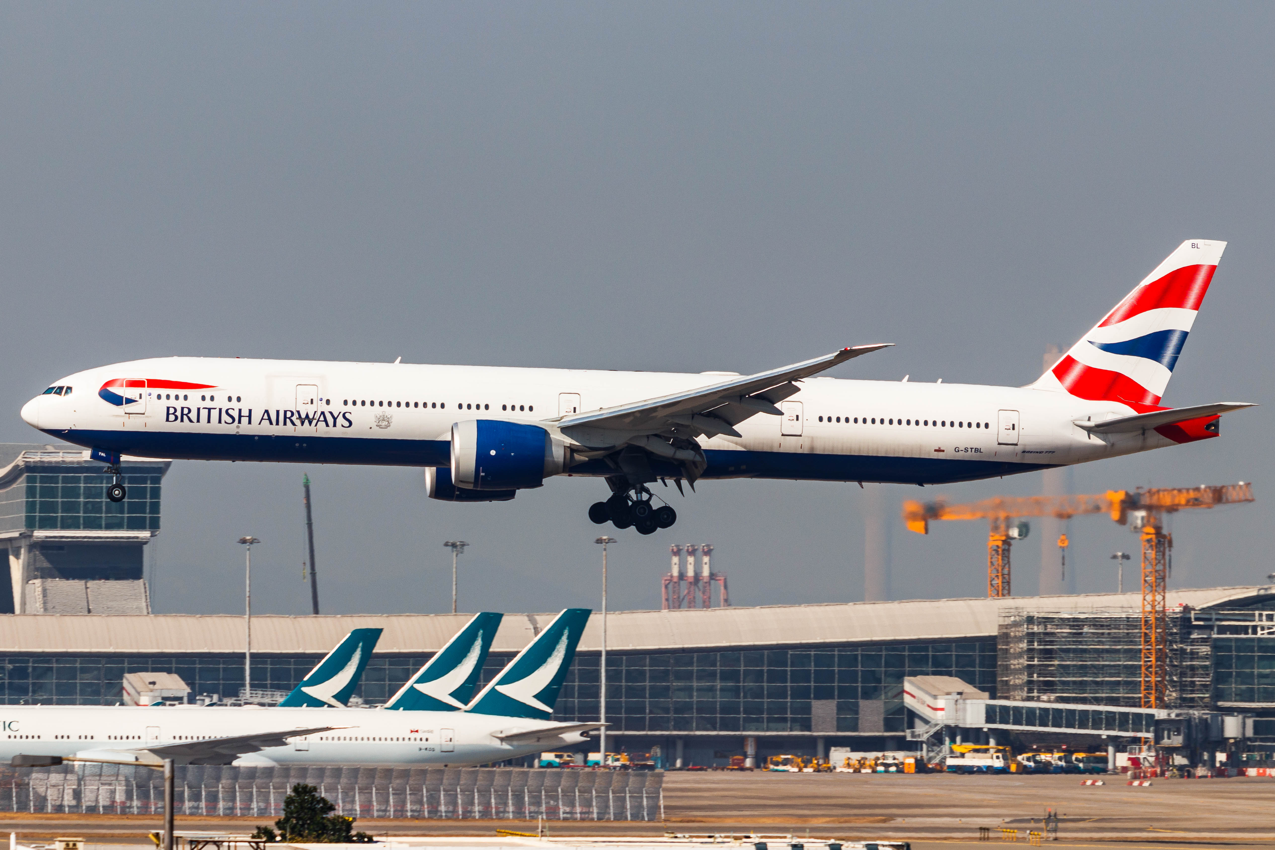 Full size: British Airways Boeing 777-300ER G-STBL at Hong Kong International Airport