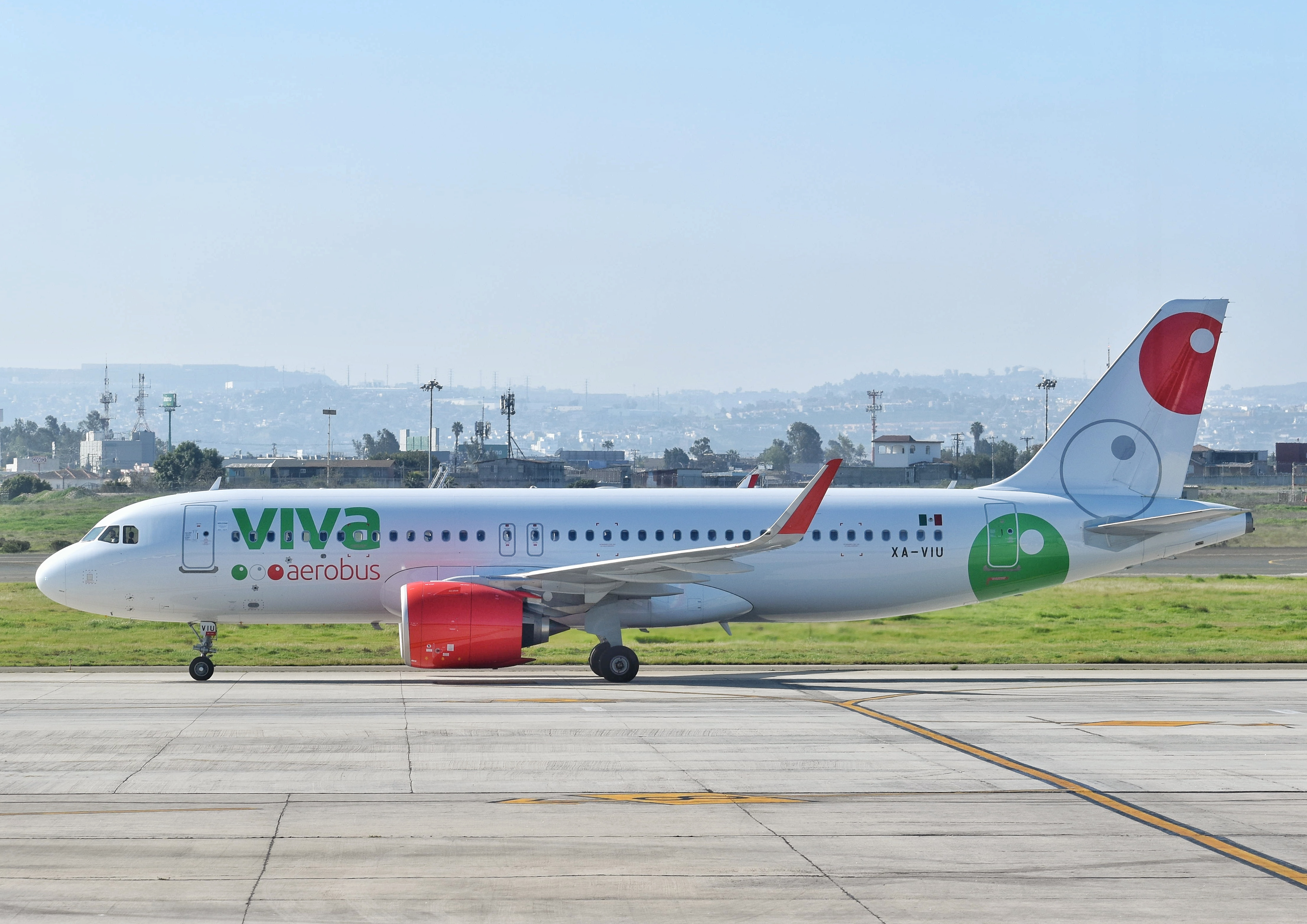 Full size: VivaAerobus Airbus A320NEO XA-VIU at Tijuana International Airport