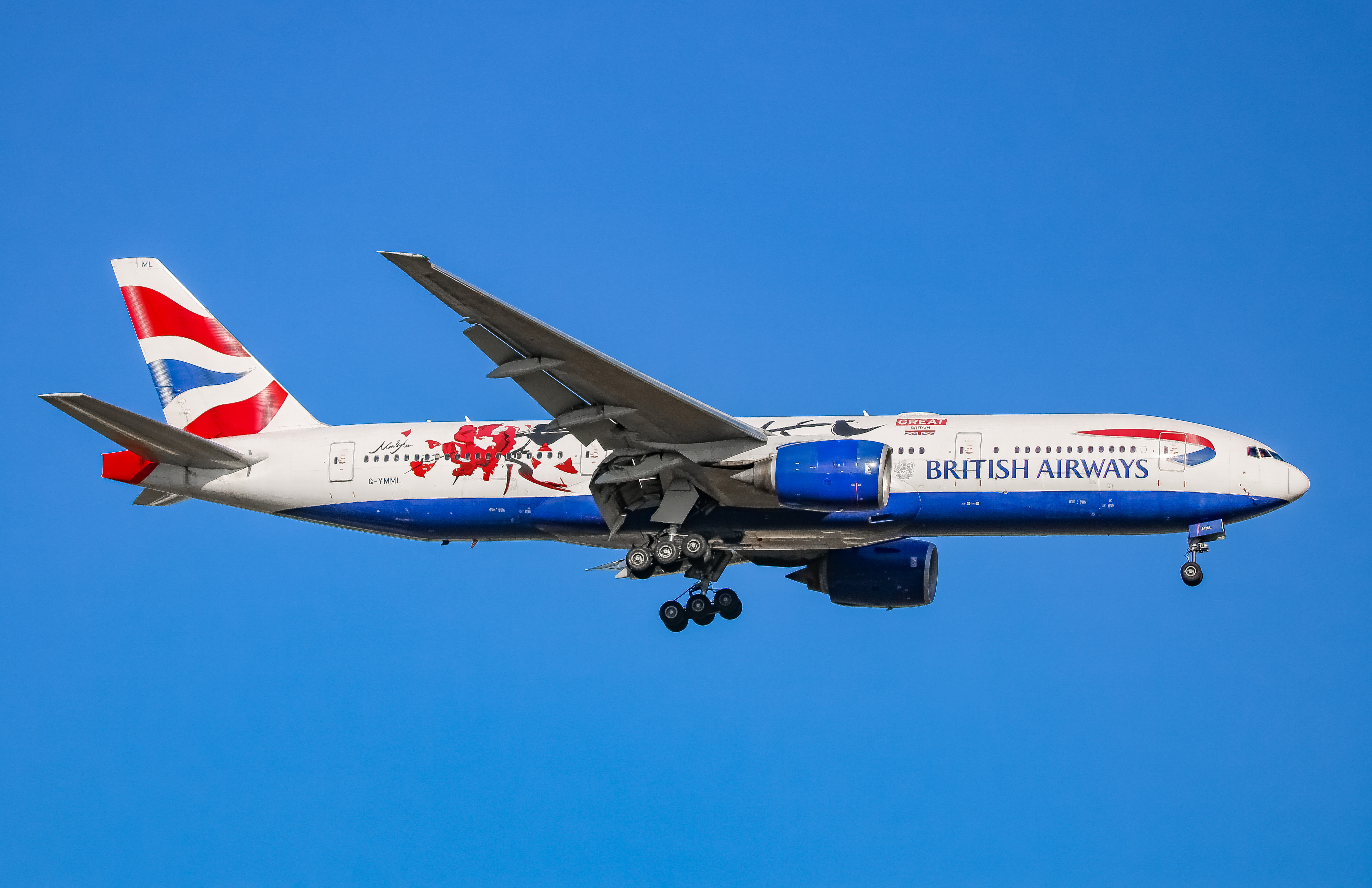 Full size: British Airways Boeing 777-200ER G-YMML at Orlando International Airport