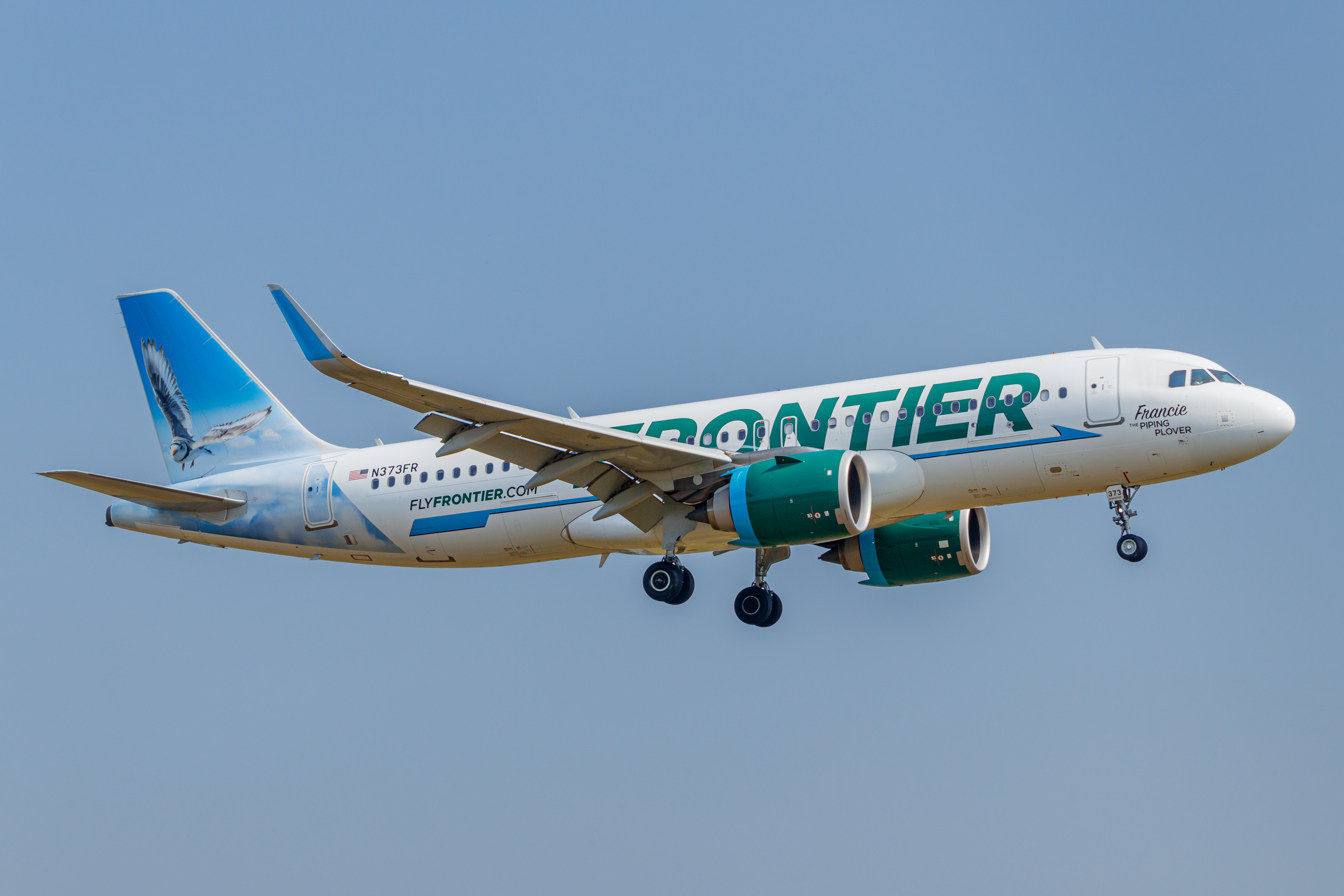 Full size: Frontier Airlines Airbus A320NEO N373FR at Pensacola International Airport