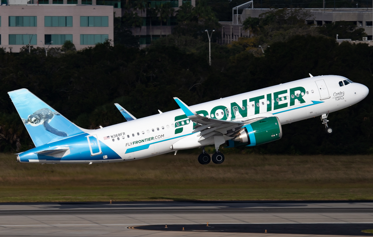 Full size: Frontier Airlines Airbus A320NEO N368FR  at Tampa International Airport