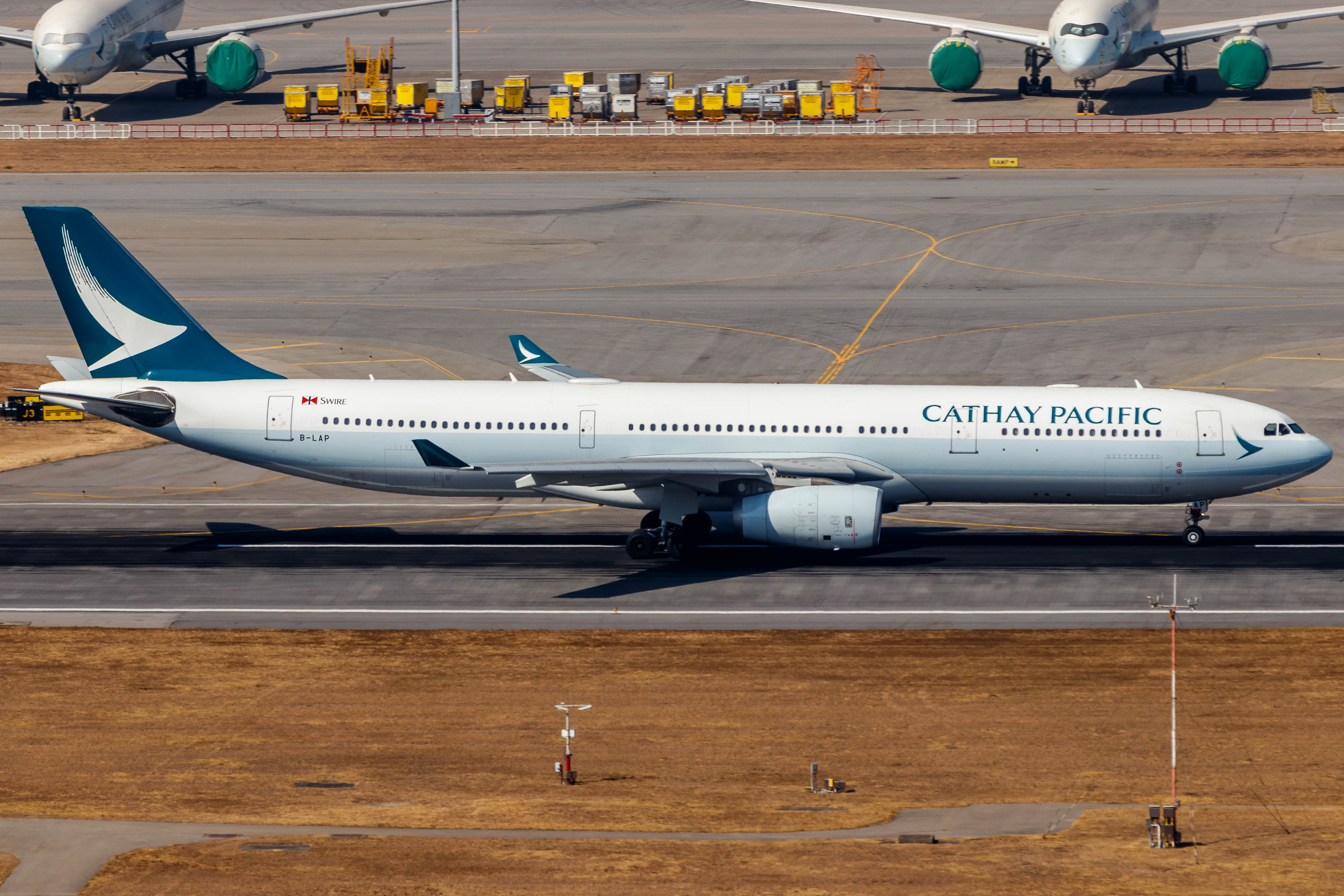 Full size: Cathay Pacific Airbus A330-300 B-LAP at Hong Kong International Airport
