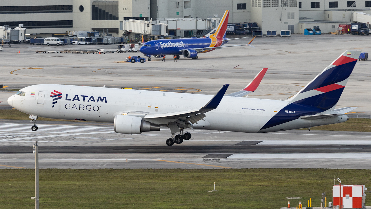Full size: LATAM Cargo Boeing 767-300F N538LA at Miami International Airport