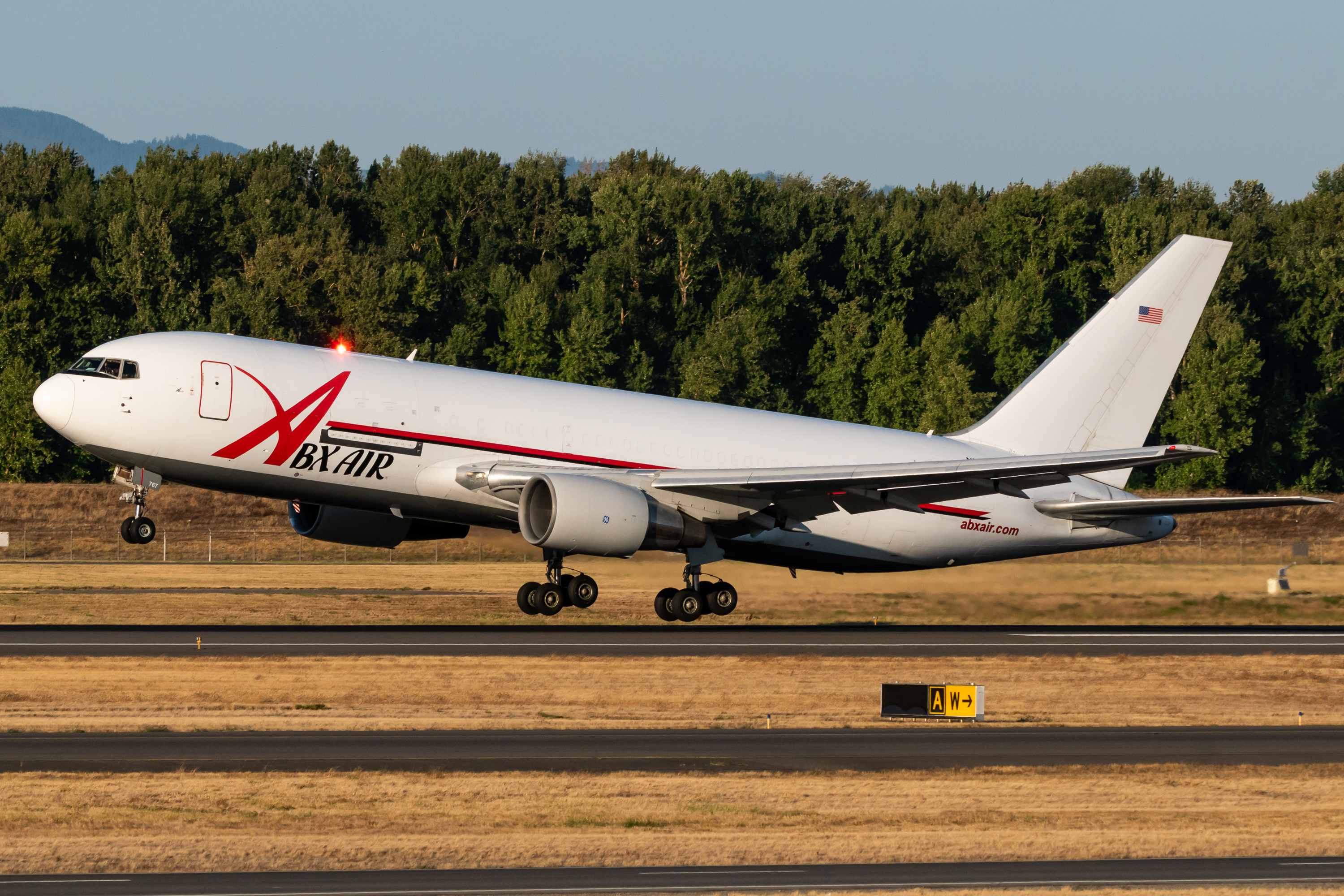 Full size: ABX Air Boeing 767-200F N767AX at Portland International Airport