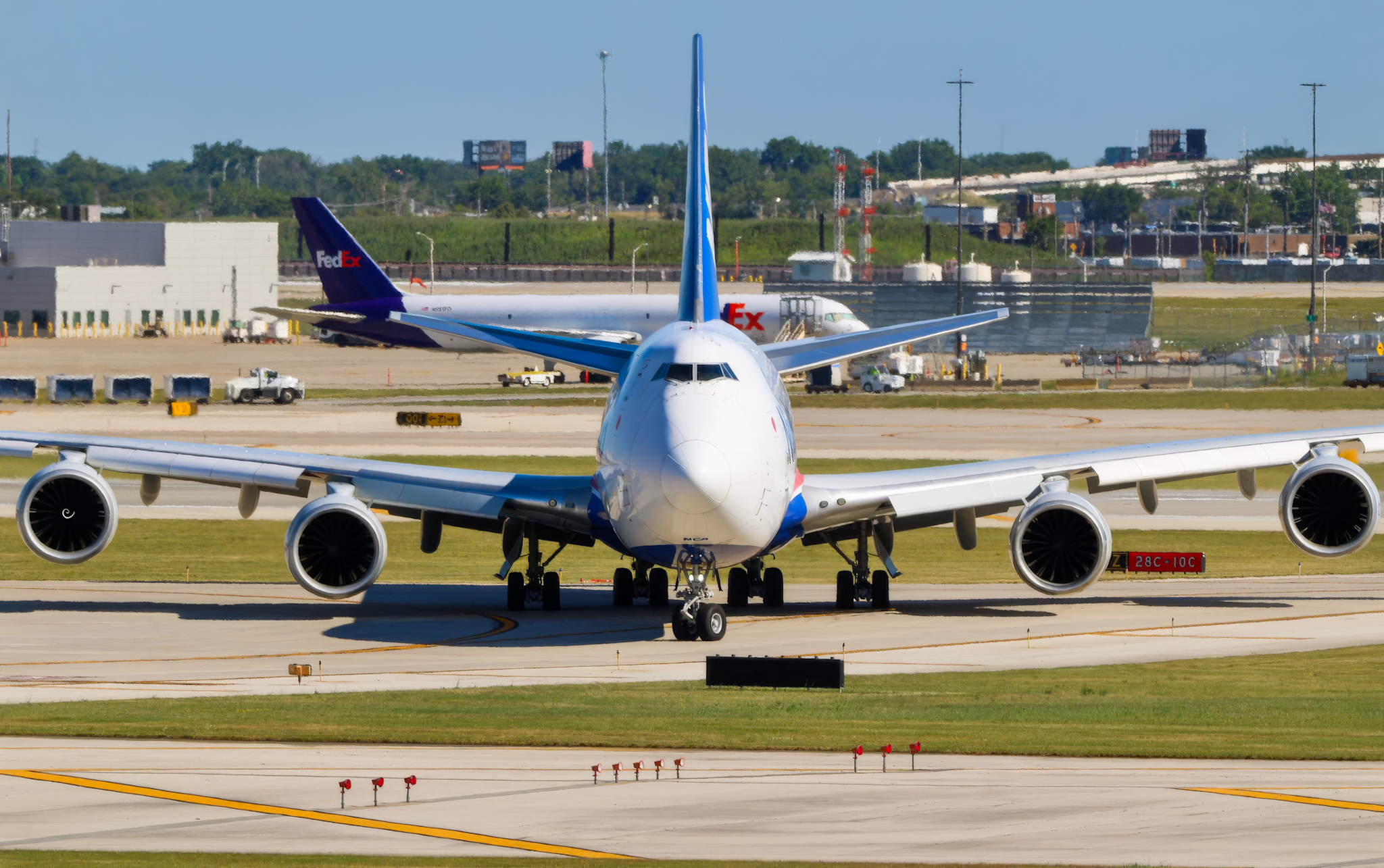 Full size: Nippon Cargo Airlines Boeing 747-8F JA14KZ at Chicago O'Hare International Airport