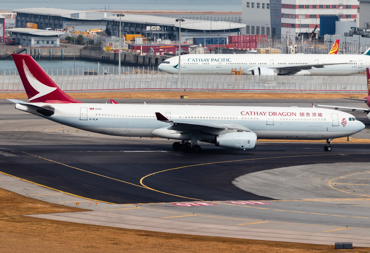 Full size: Cathay Dragon Airbus A330-300 B-HLM at Hong Kong International Airport