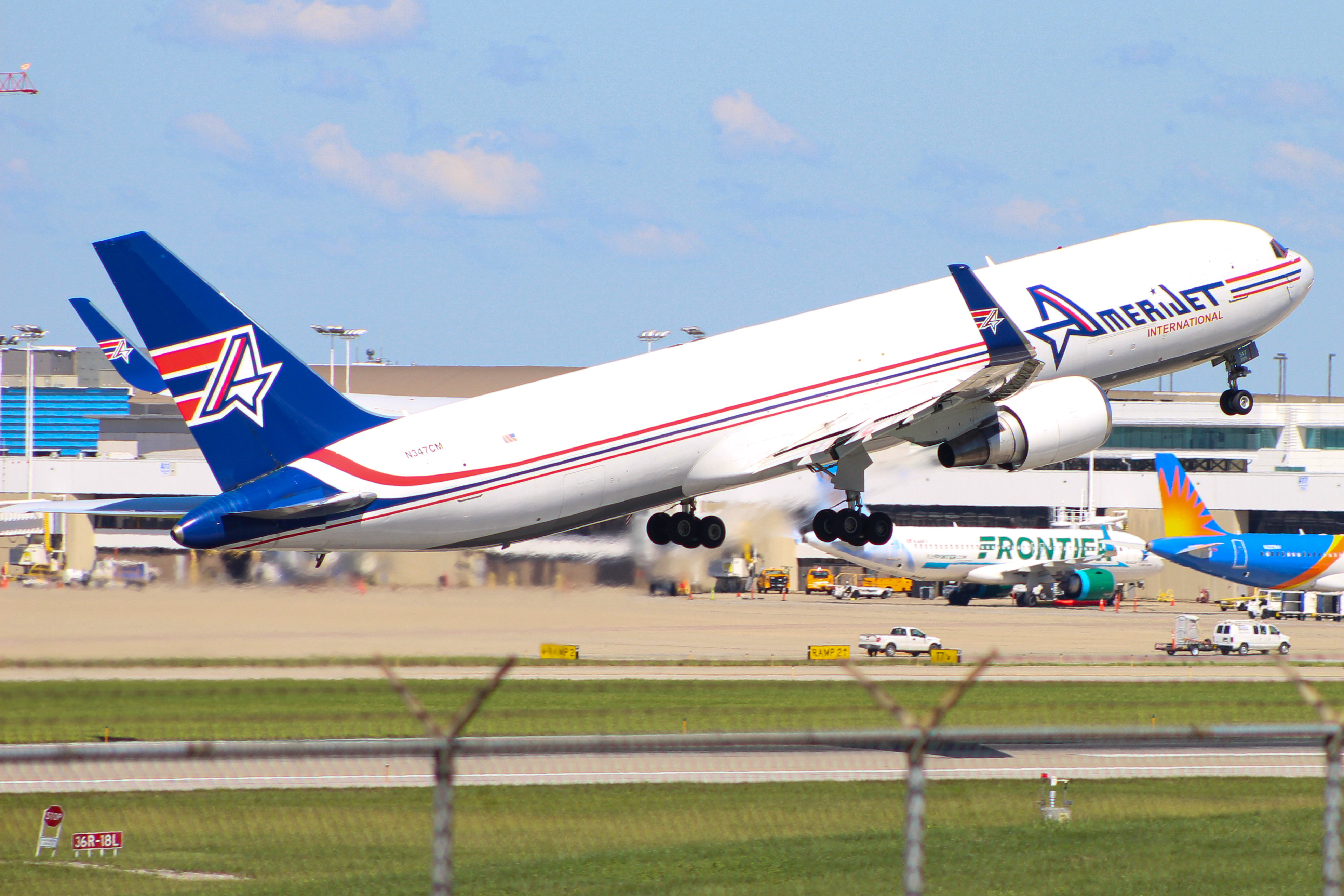 Full size: Amerijet Boeing 767-300F N347CM at Cincinnati/Northern Kentucky International Airport