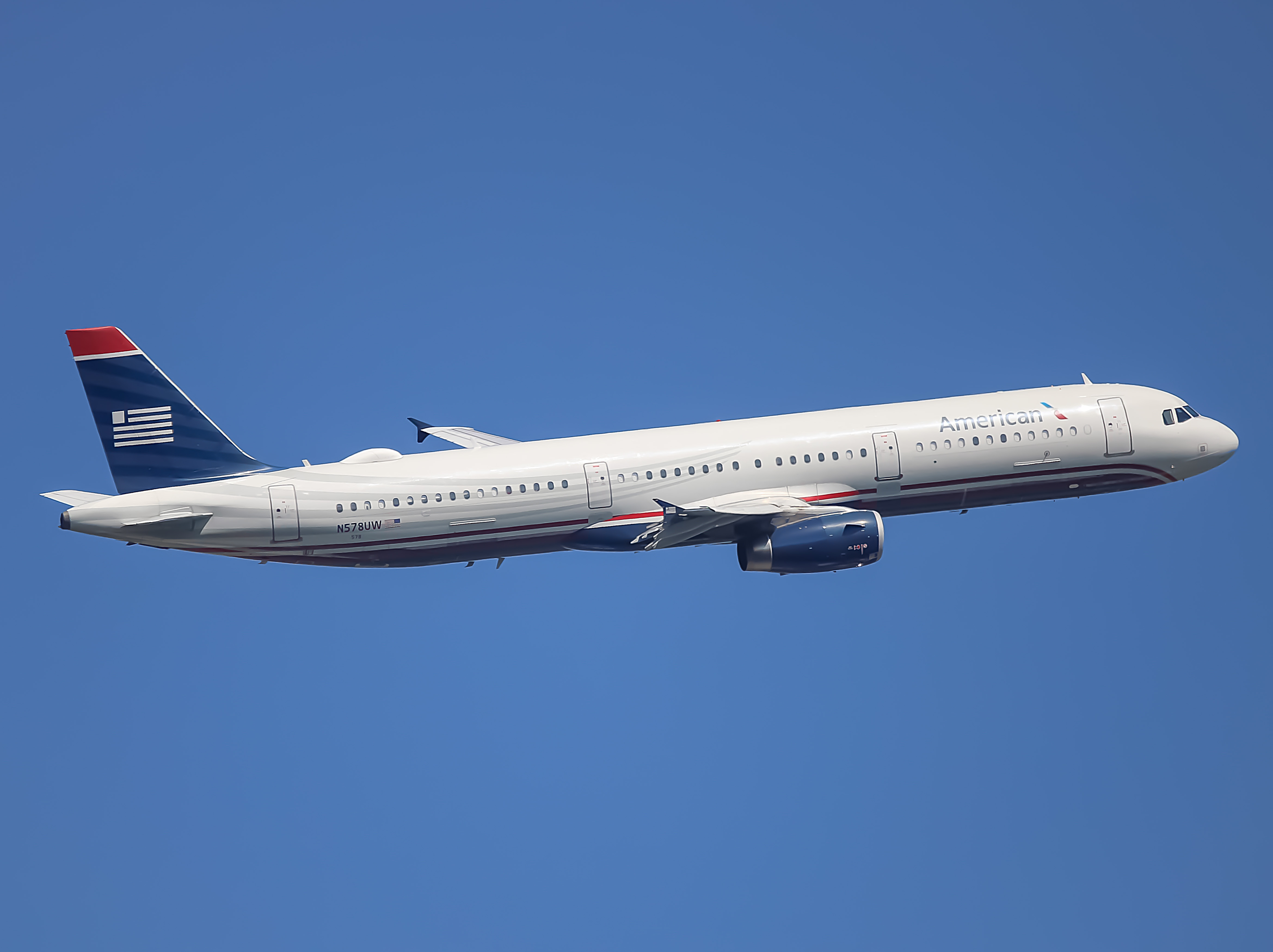Full size: American Airlines Airbus A321-200 N578UW at Baltimore/Washington International Thurgood Marshall Airport