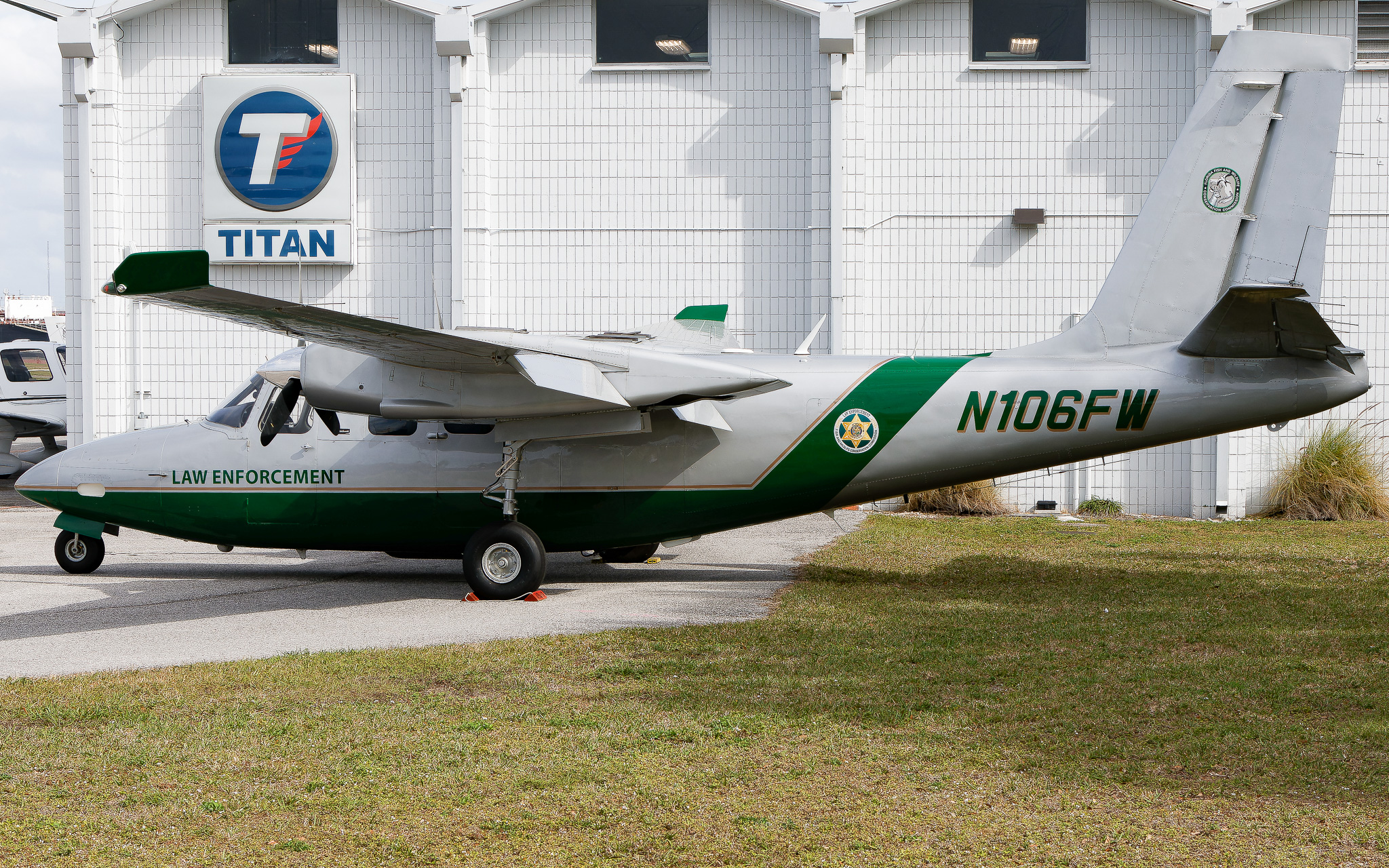 Full size: Florida Wildlife Commission Rockwell 500S Shrike Commander N106FW at Tampa Peter O'Knight Airport