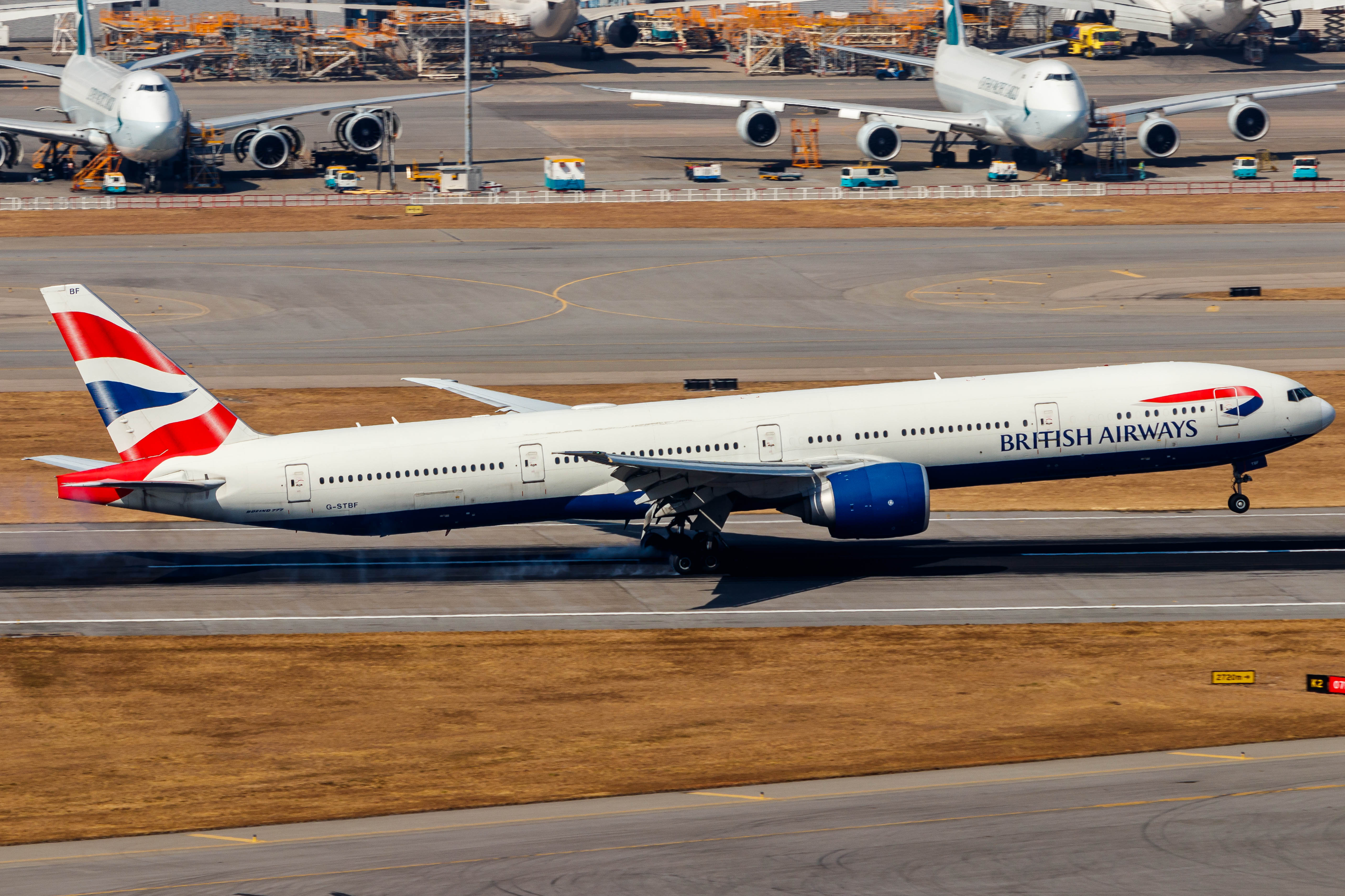 Full size: British Airways Boeing 777-300ER G-STBF at Hong Kong International Airport